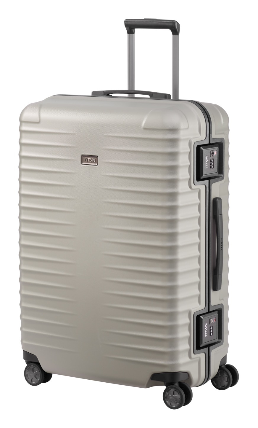 TITAN® Hartschalen-Trolley »LITRON Frame, verschiedene Größen und Farben, Safeplus-Verschluss«, 4 Rollen, Hartschalen-Koffer Made in Germany mit 10 Jahren Herstellergarantie