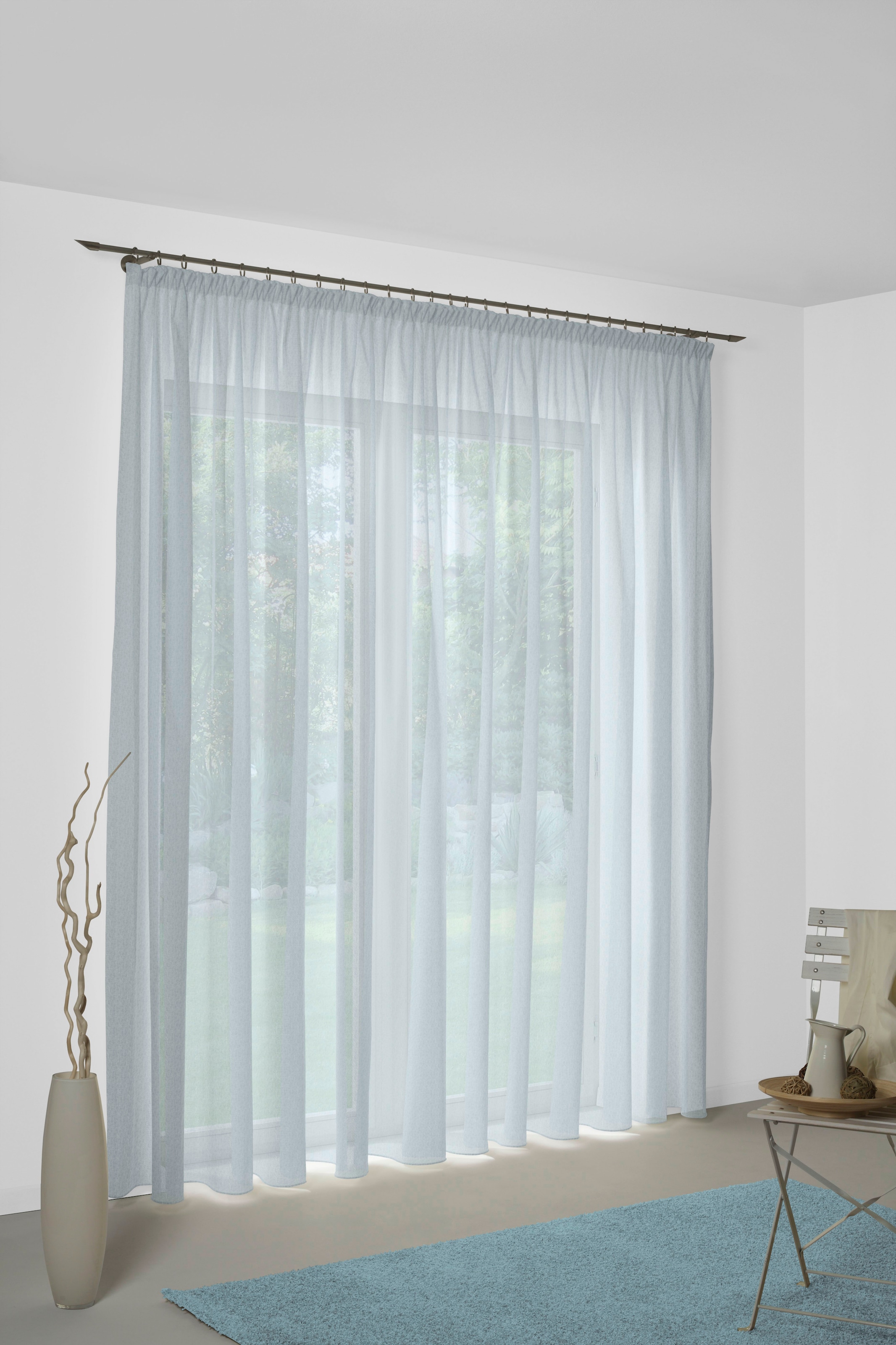 WIRTH Vorhang »Sunday« Multifunktionsband 1 Stk. tlg. blau Obermaterial: 82% Polyester, 18% Baumwolle 225 cm