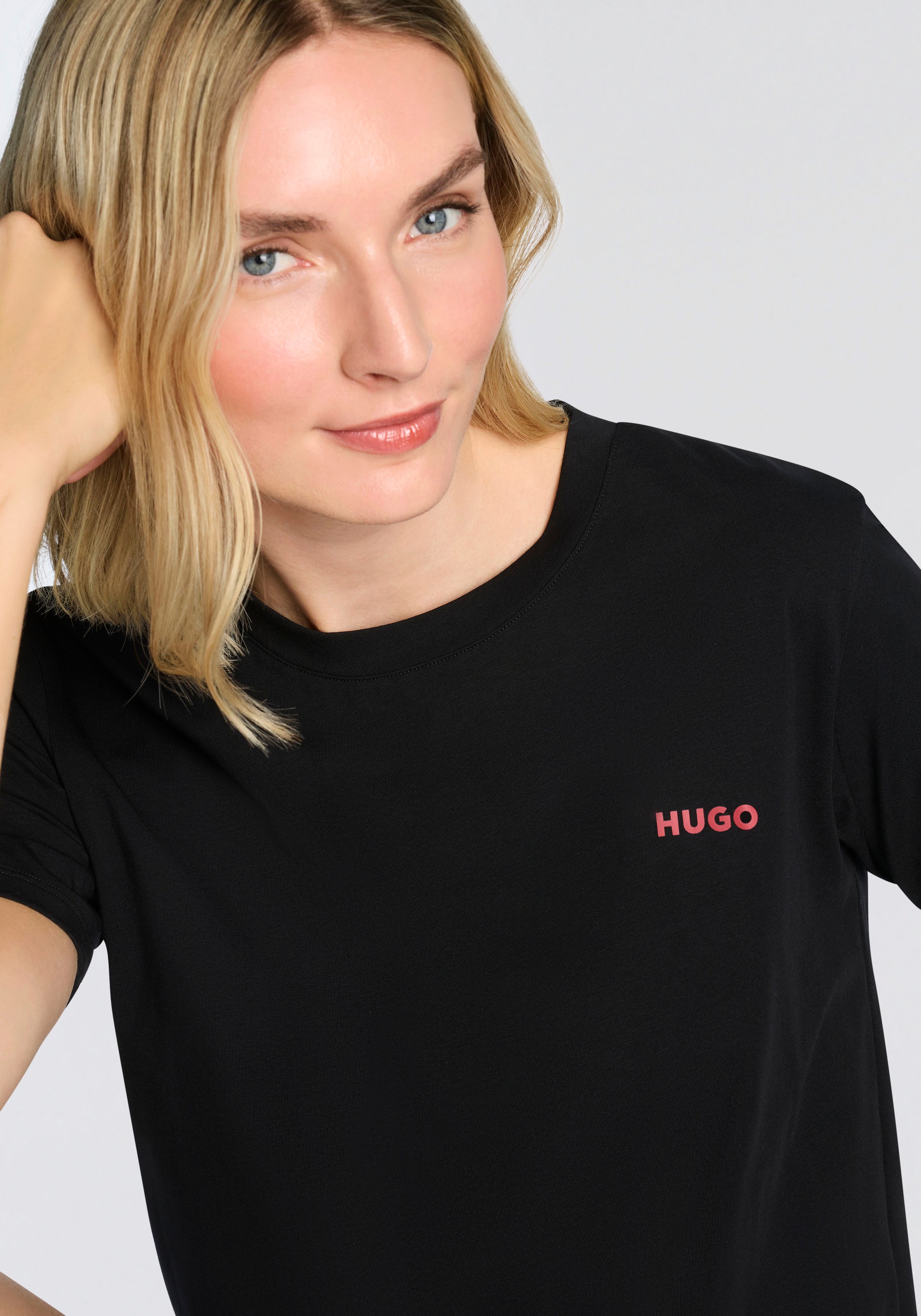 HUGO Underwear T-Shirt, mit rundem Ausschnitt, regular fit, toniges Markenlogo