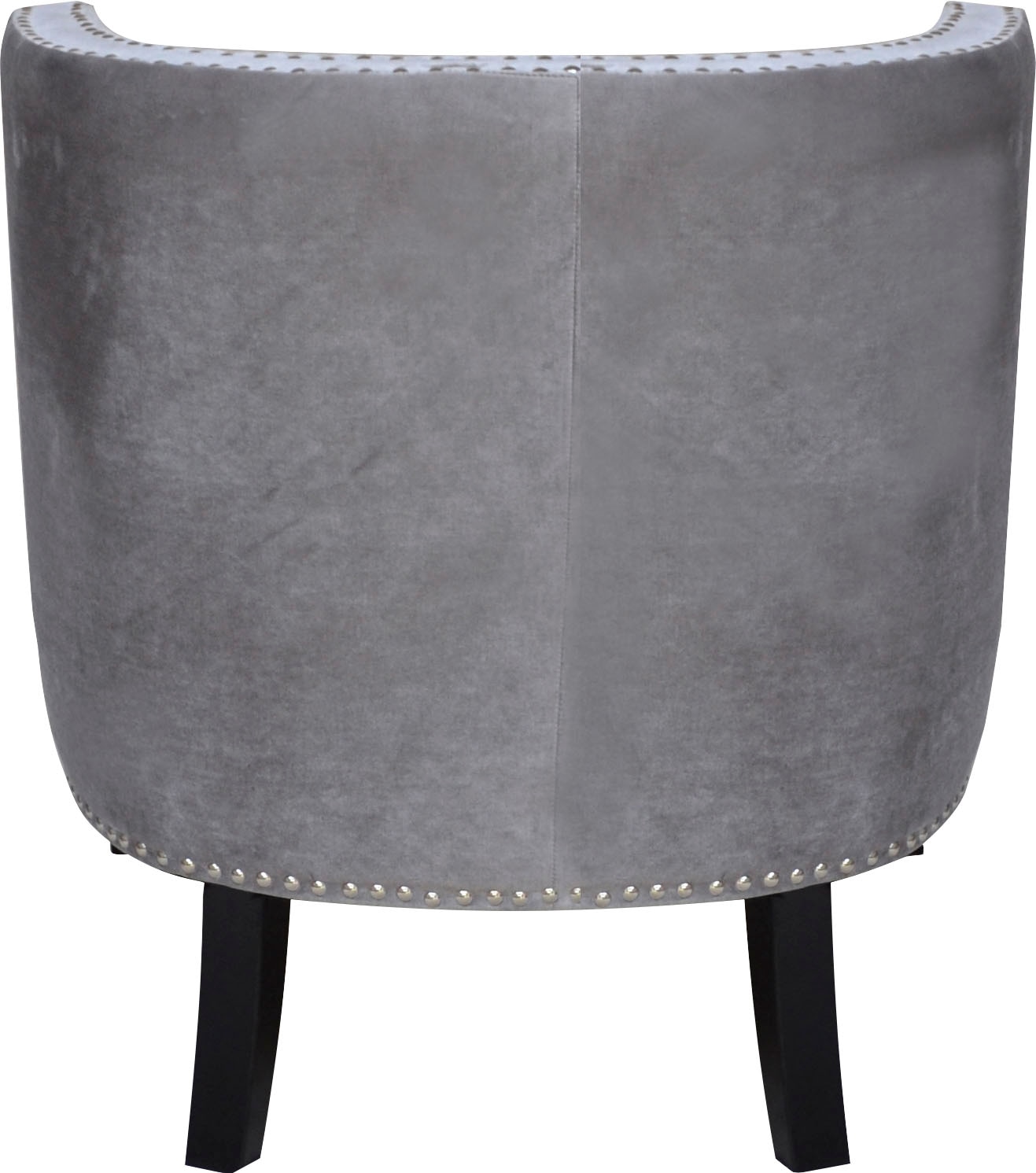 Leonique Sessel »Lucy«, Sessel, Strassknöpfe, Ziernägel, silbergrauer Velourstoff, 71x76x76