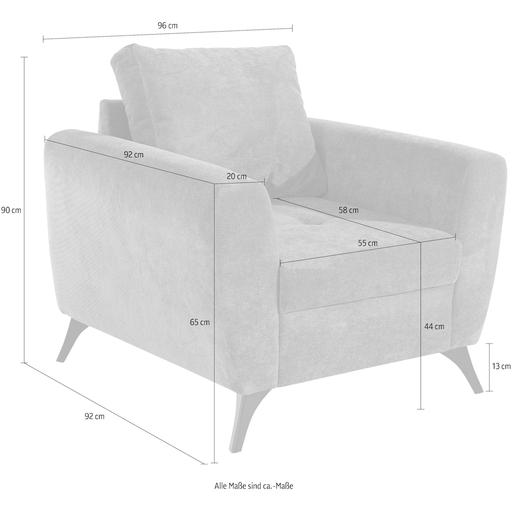 andas Sessel »Lörby Luxus«, Belastbarkeit bis 140kg pro Sitzplatz, auch mit Aqua clean-Bezug, feine Steppung im Sitzbereich, lose Kissen