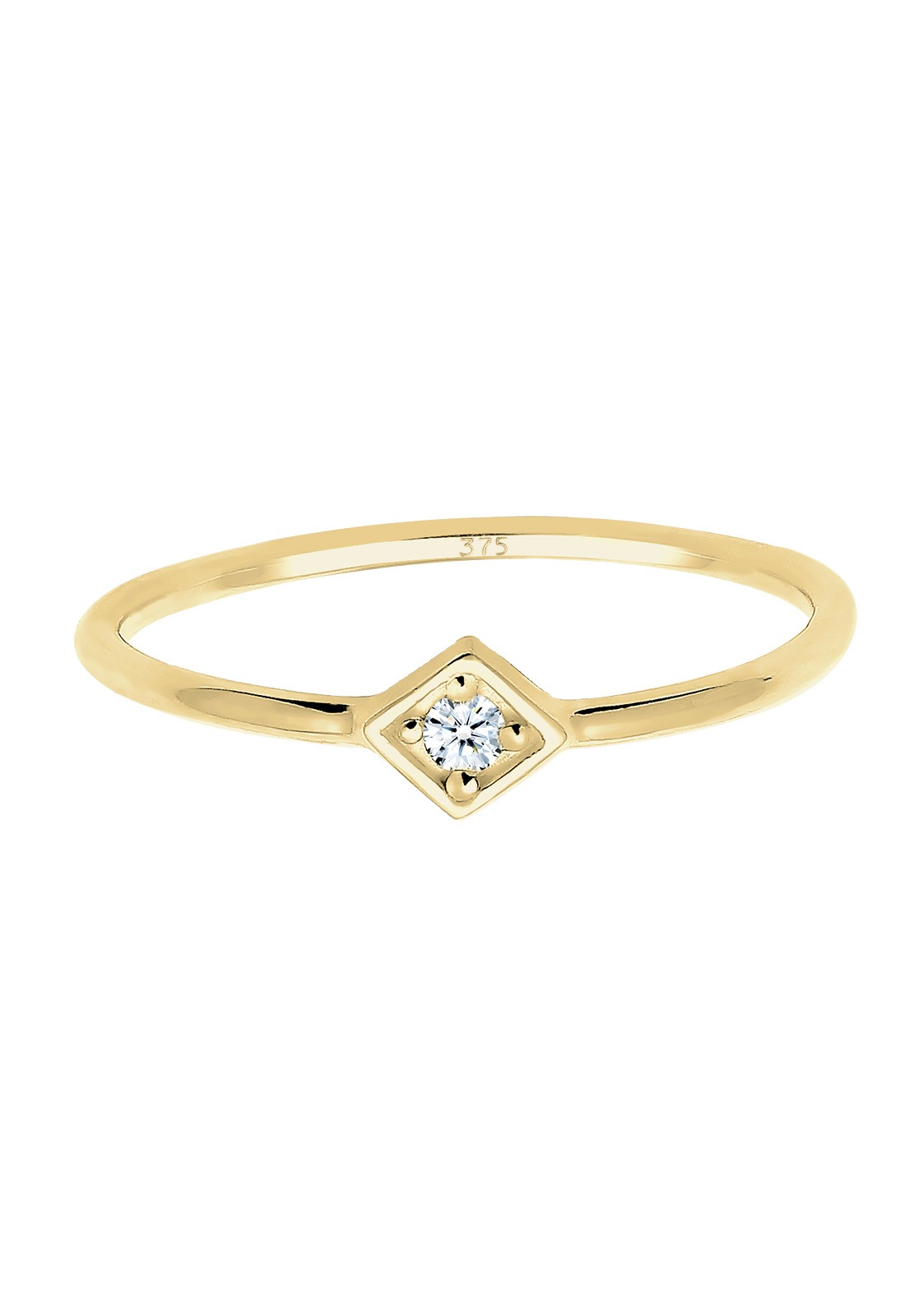 Elli DIAMONDS Verlobungsring »Verlobungsring Geo Diamant (0.03 ct.) 375 Gelbgold«