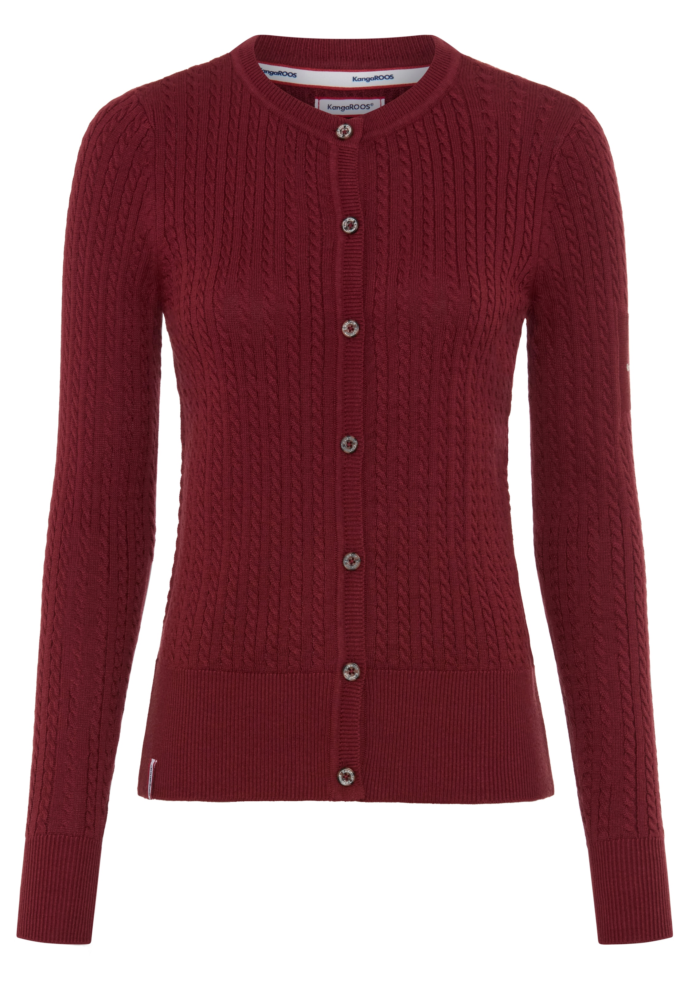 KangaROOS Strickjacke hüftlange Form, figurbetonte Passform, aus Feinstrick und Strick