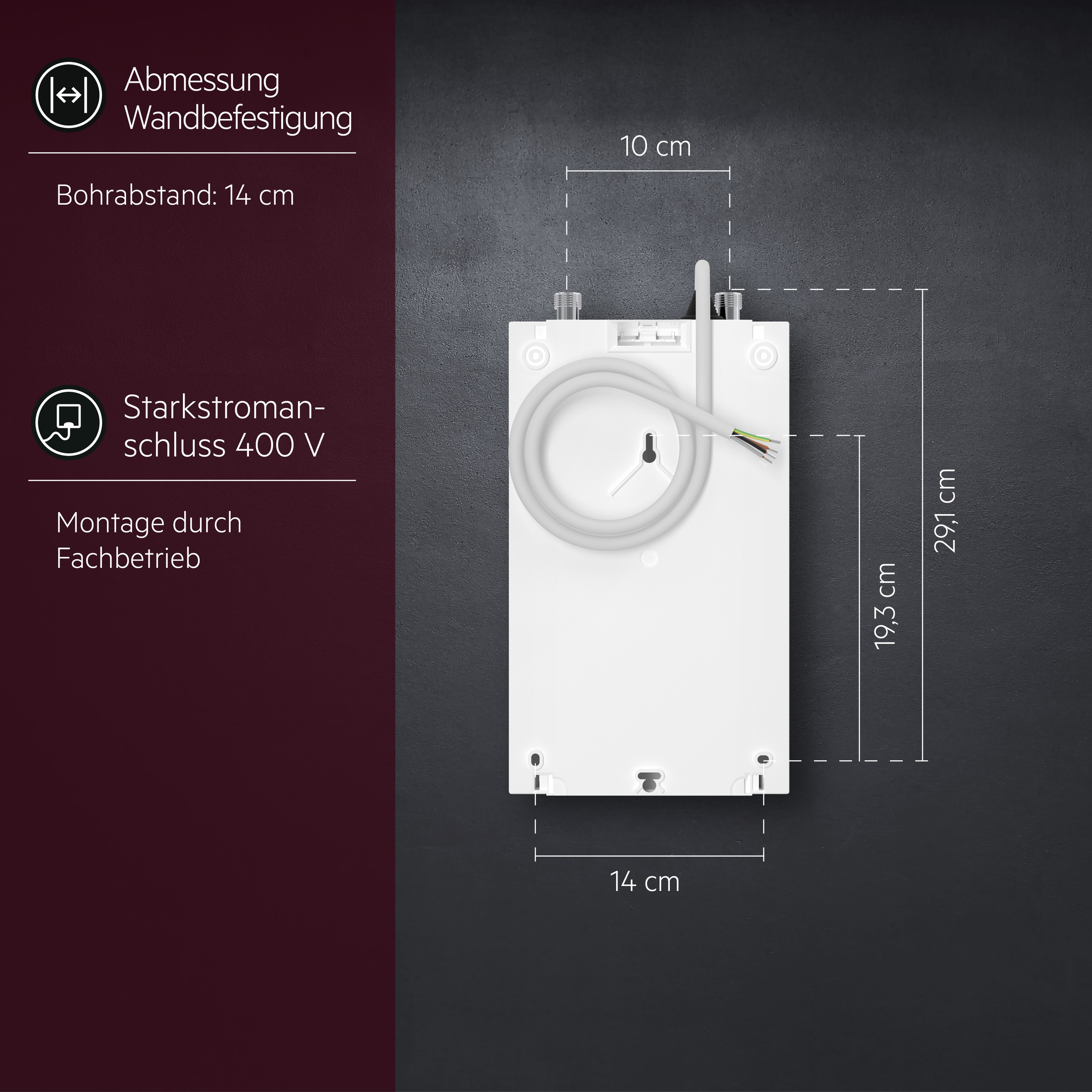 AEG Haustechnik Kompakt-Durchlauferhitzer »DDLE Kompakt 11/13 kW, umschaltbar für die Küche«, kompakt, ideal für unter die Küchenspüle