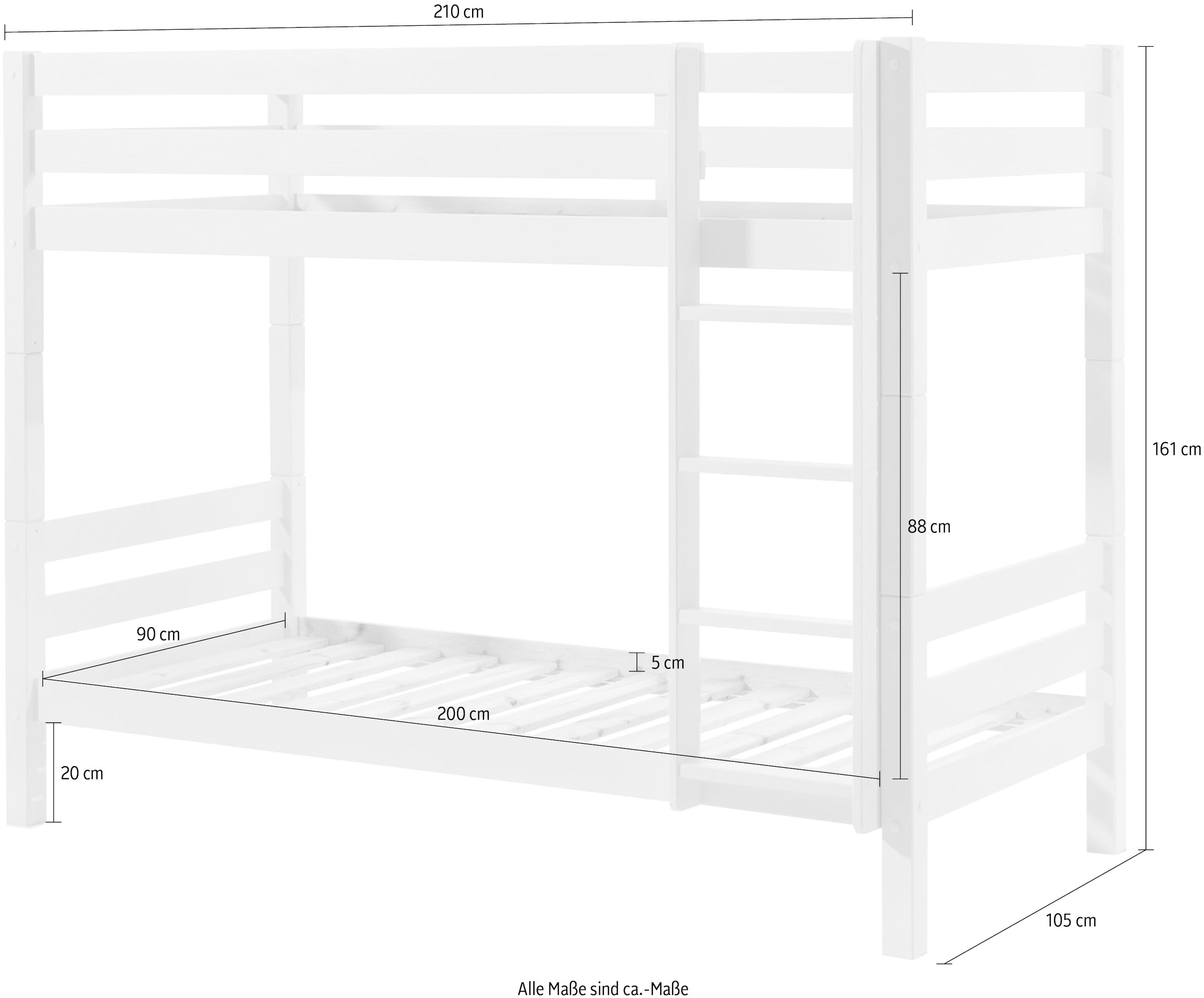 Vipack Etagenbett »Pino«, (Made in Europe), wahlweise mit Bettschublade