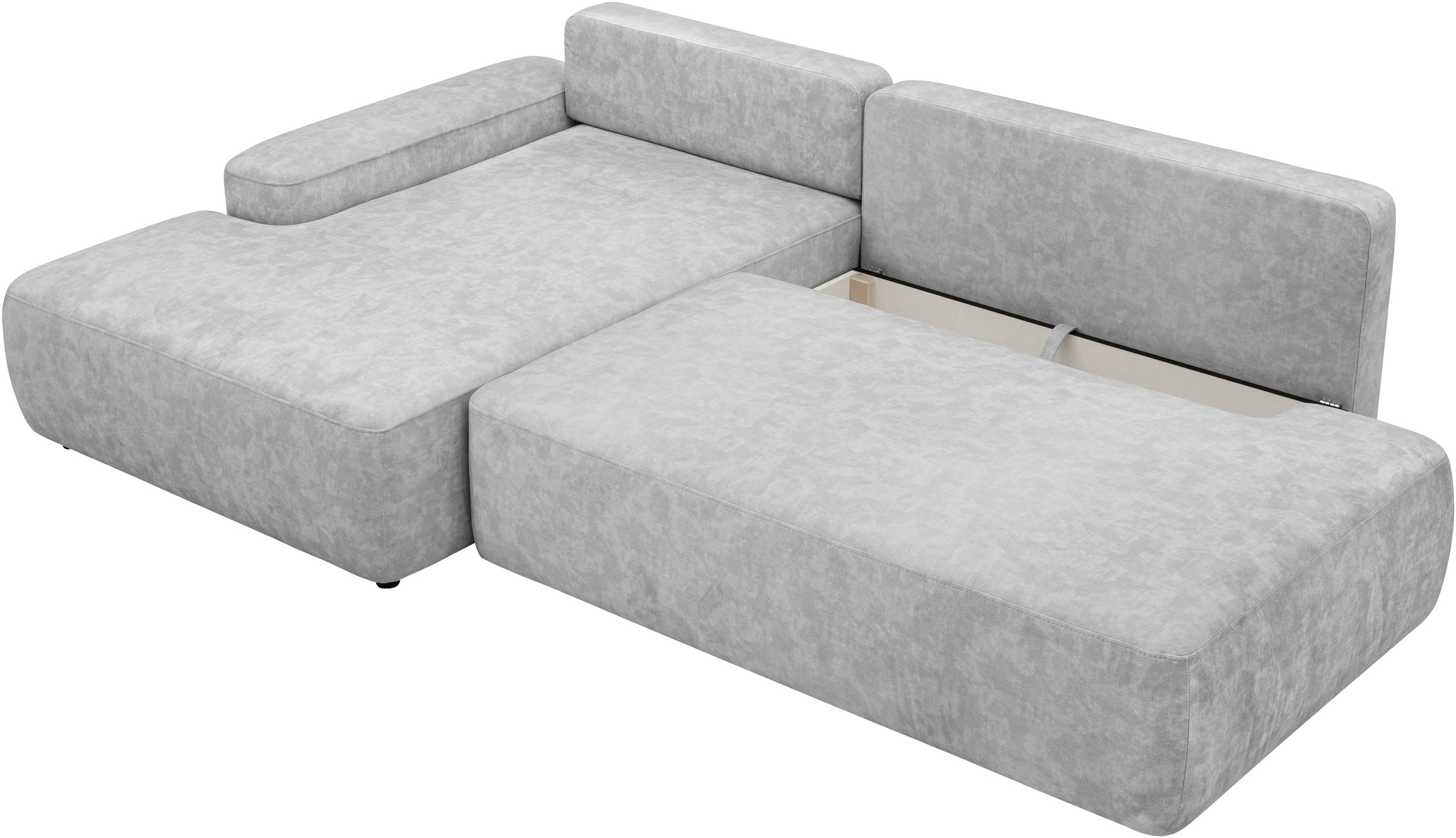 INOSIGN Ecksofa »TORGE, Schlafsofa Cord, Samtvelours u. Strukur fein, Couch in L-Form«, Schlaffunktion und Bettkasten, Liegefläche: 210x125 cm, neues Design