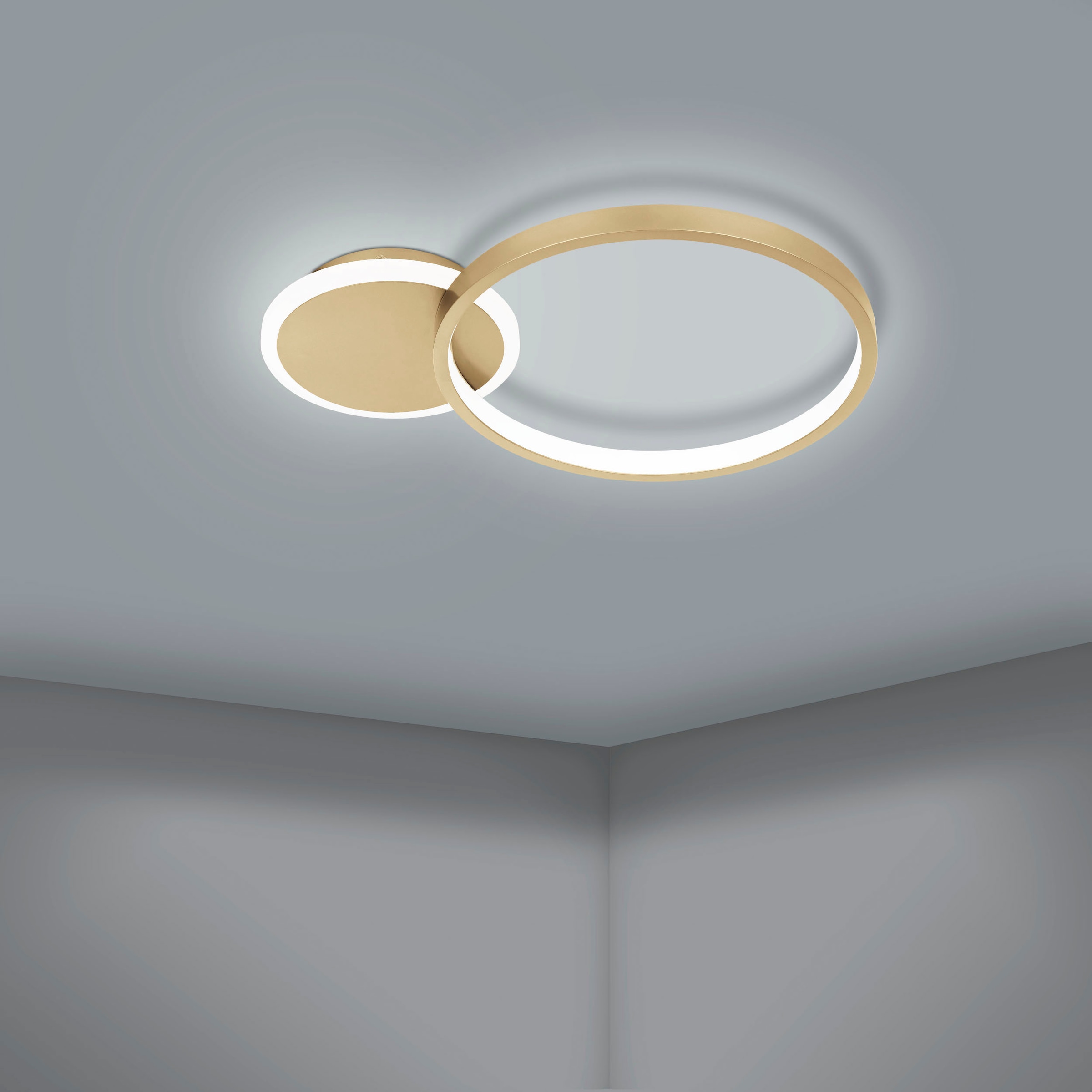 EGLO LED-Deckenleuchte »GAFARES« in gold und weiß aus Alu, Stahl / inkl. LED fest integriert - 15 Watt