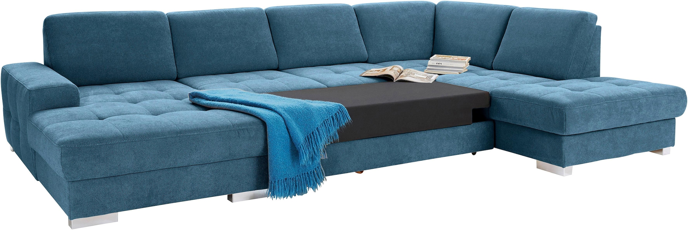 sit&more Wohnlandschaft »Santorini U-Form«, mit Federkern und Sitztiefenverstellung, wahlweise mit Bettfunktion