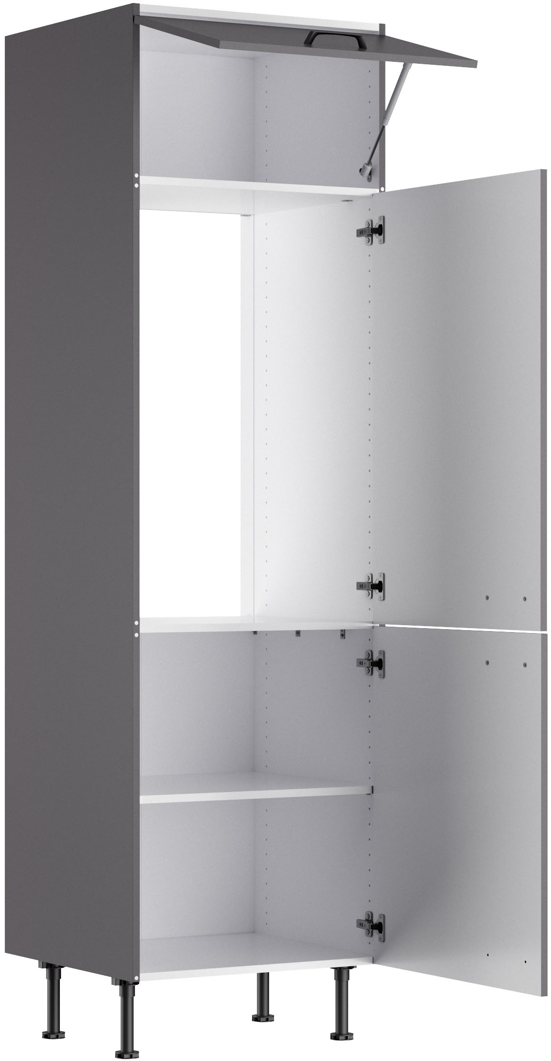 KOCHSTATION Kühlumbauschrank »KS-Paula« 60 cm breit, 211 cm hoch, mit 1 Klappe, 2 Türen, 1 Einlegeboden