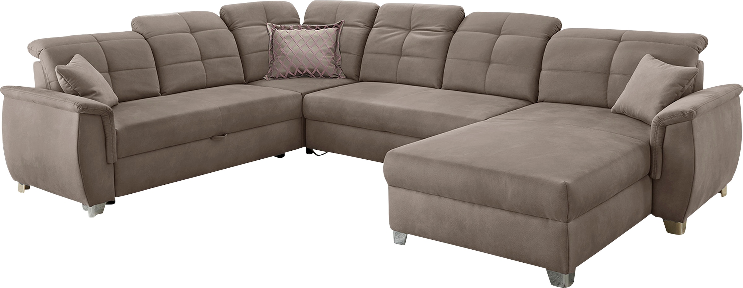 Jockenhöfer Gruppe Wohnlandschaft »Livorno U-Form«, mit 7 individuell verstellbaren Kopfteilen, Bett- und Relaxfunktion