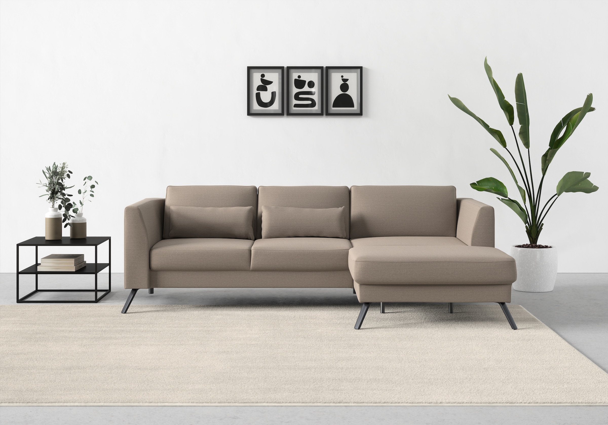 sit&more Ecksofa »Lindholm L-Form«, mit Sitztiefenverstellung und Federkern günstig online kaufen