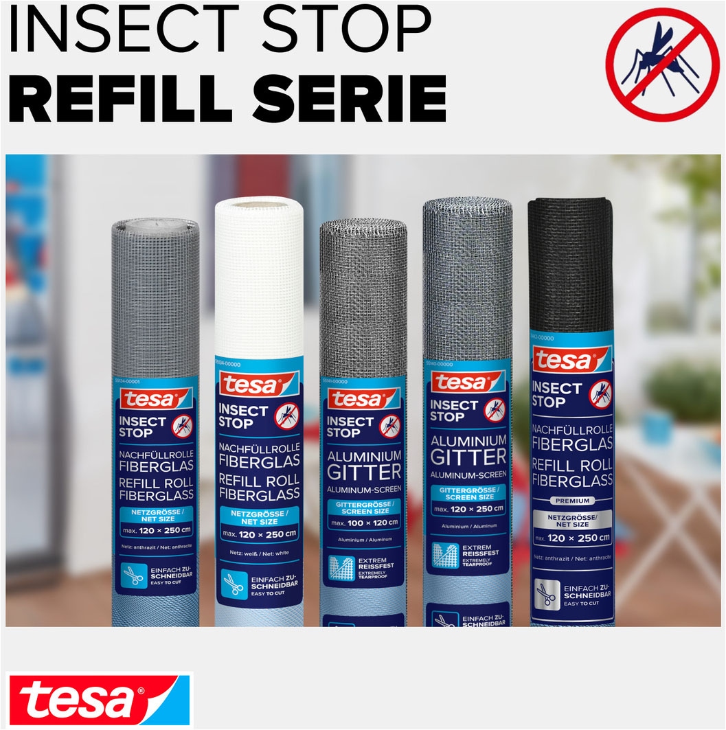 tesa Fliegengitter-Gewebe »Nachfüllrolle Aluminium - Alu-Gitter Ersatzrolle für Fliegengitter« Packung, Nachfüllrolle, 1 Stk. tlg. INSECT STOP 100 cm x 120 cm