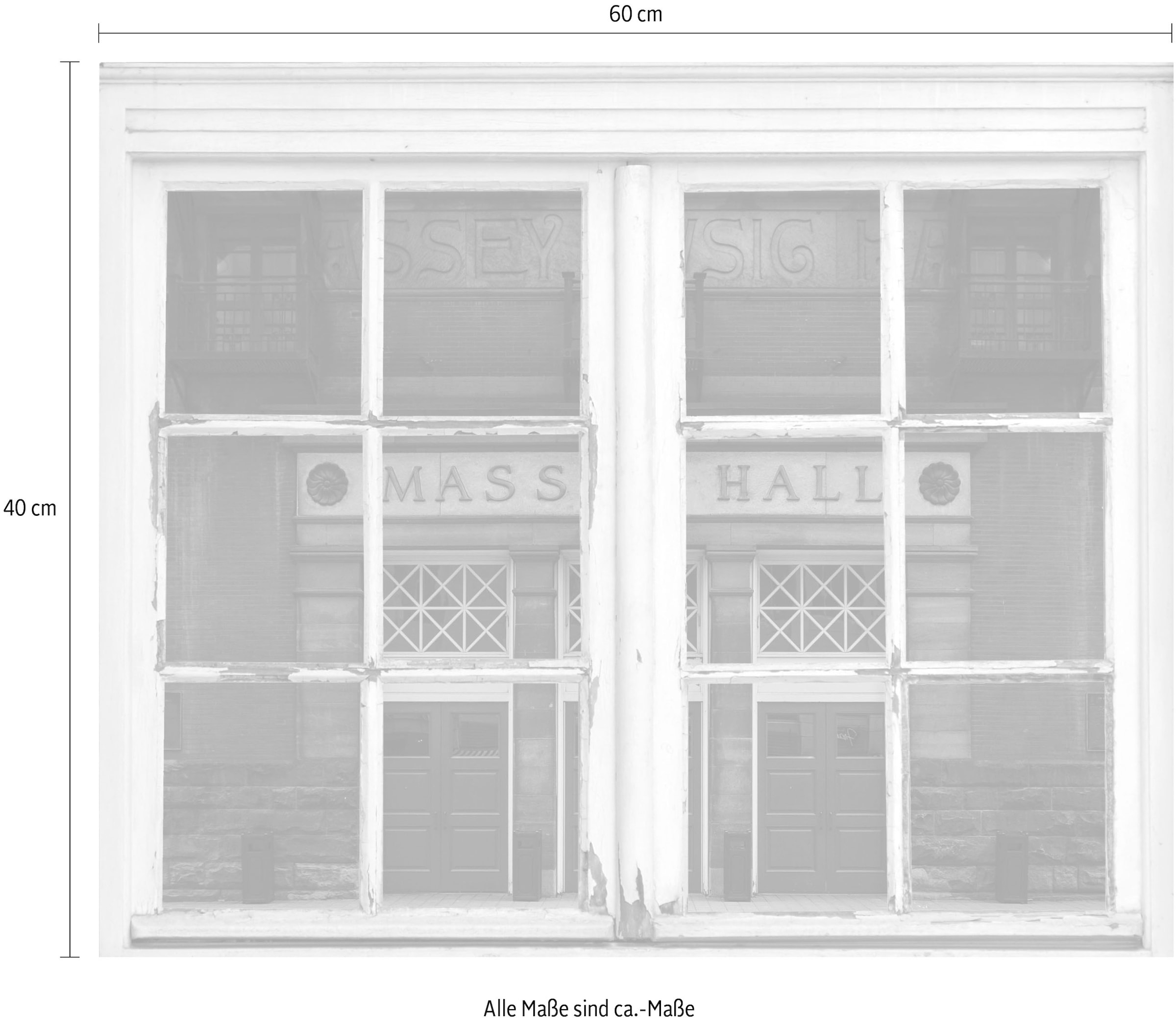 queence Wandsticker »MASS HALL«, Wandsticker, Wandbild, selbstklebend, 3D, Fenster