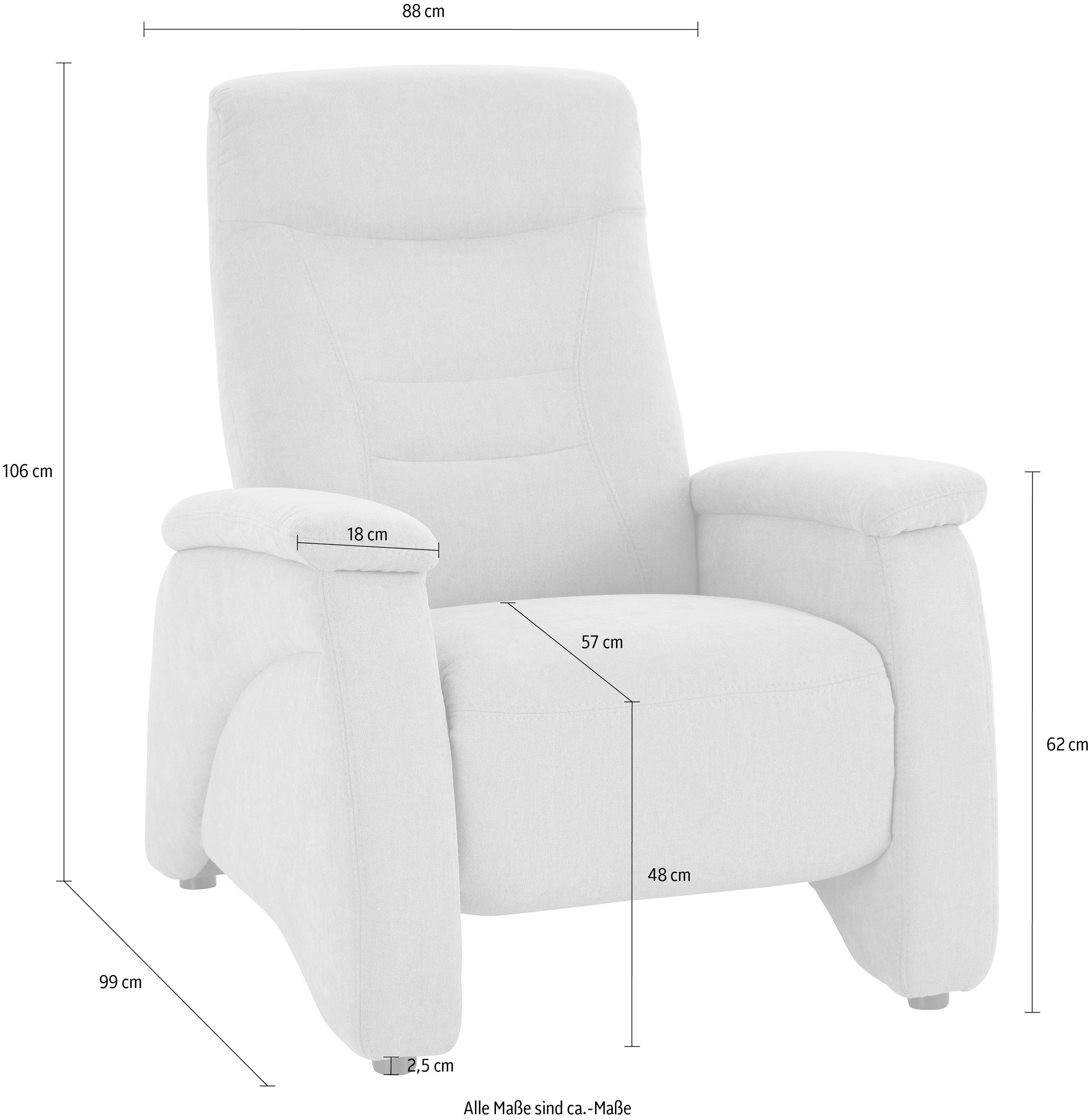 exxpo - sofa fashion Relaxsessel »Ascoli, Relaxsessel, Loungesessel, Hochle günstig online kaufen