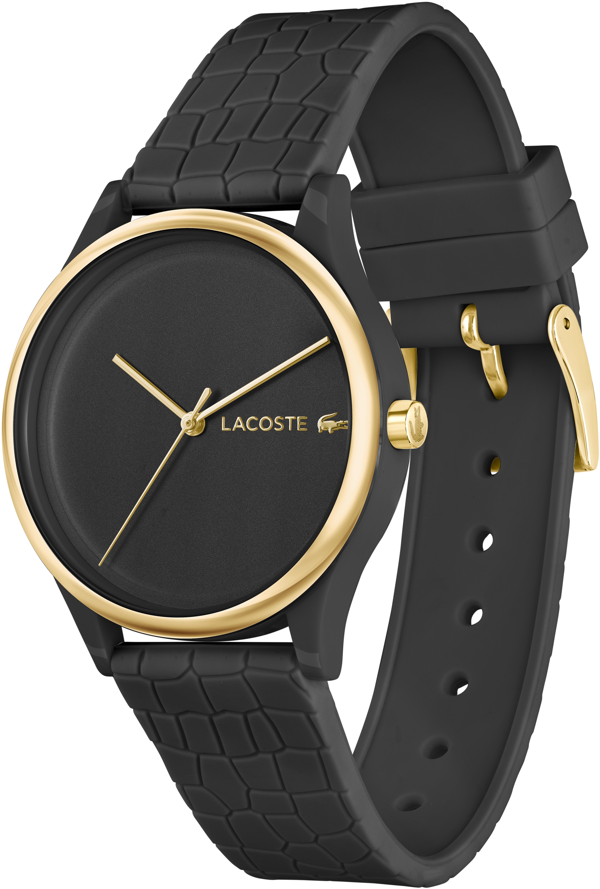 Lacoste Quarzuhr »CROCODELLE«, Armbanduhr, Damenuhr, Mineralglas, analog, Silikonarmband