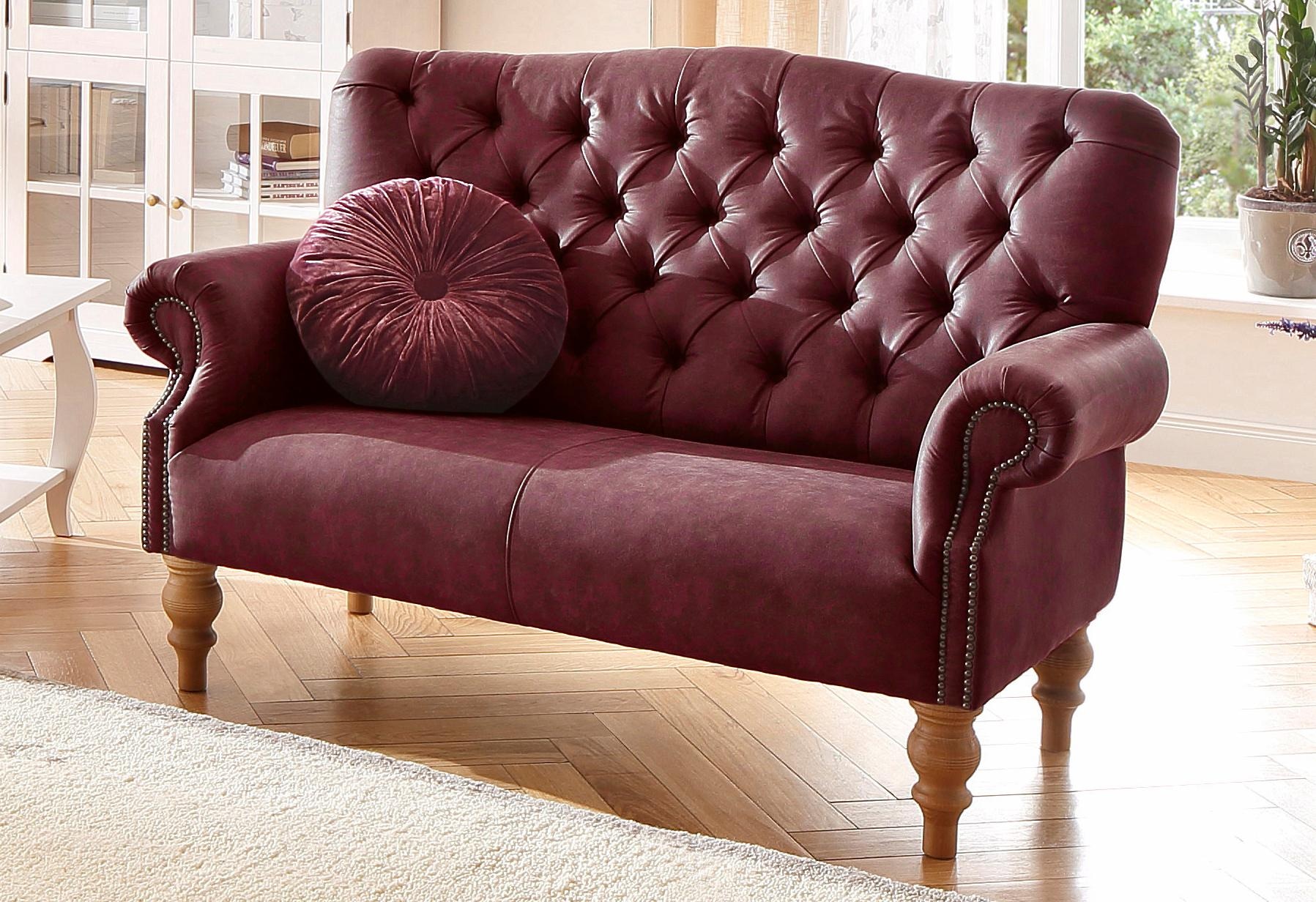 Home affaire Chesterfield-Sofa »Lord«, mit echter Chesterfield-Knopfheftung und Ziernägeln