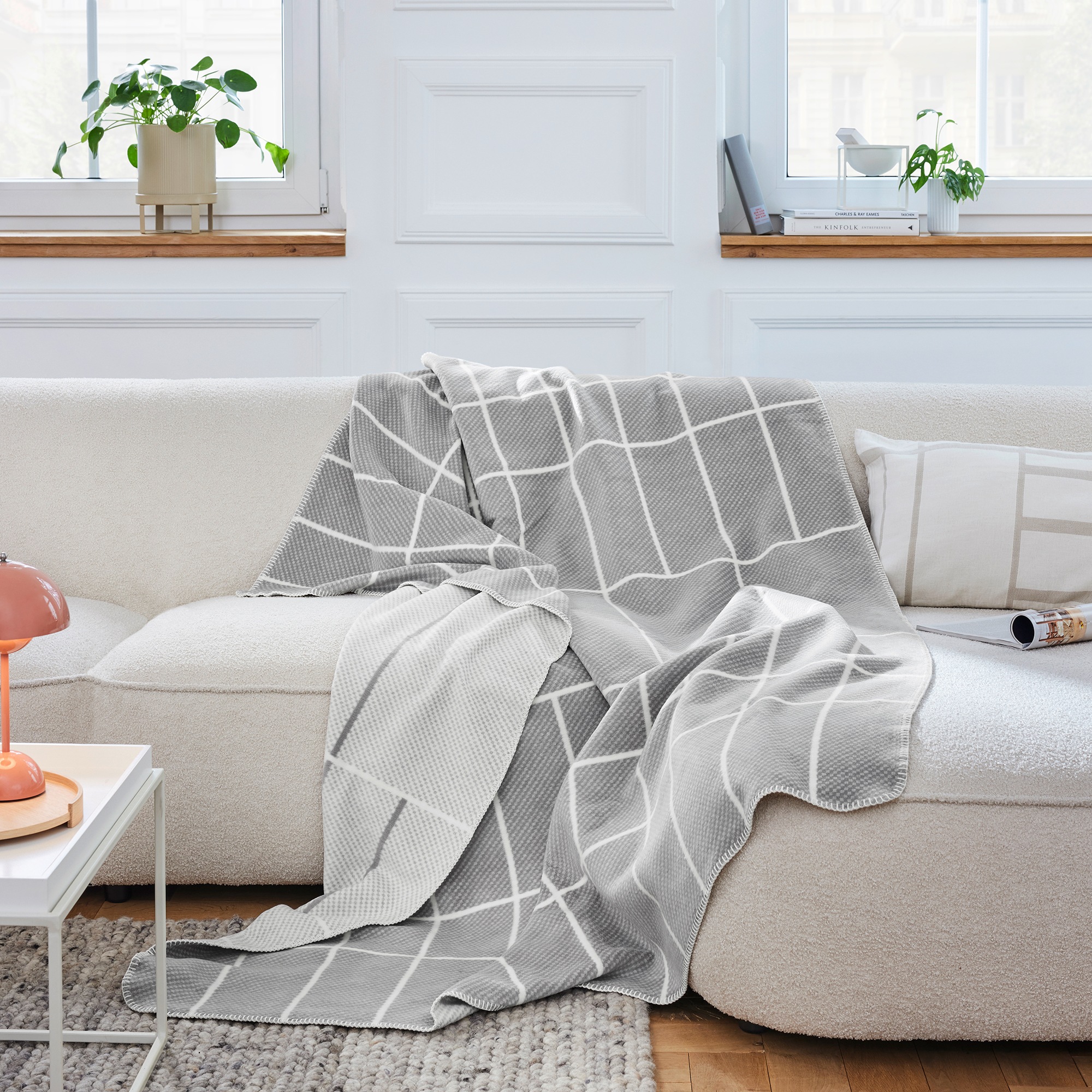 IBENA Wohndecke »Wohndecke Sanremo«, im modernen Gitterdesign günstig online kaufen