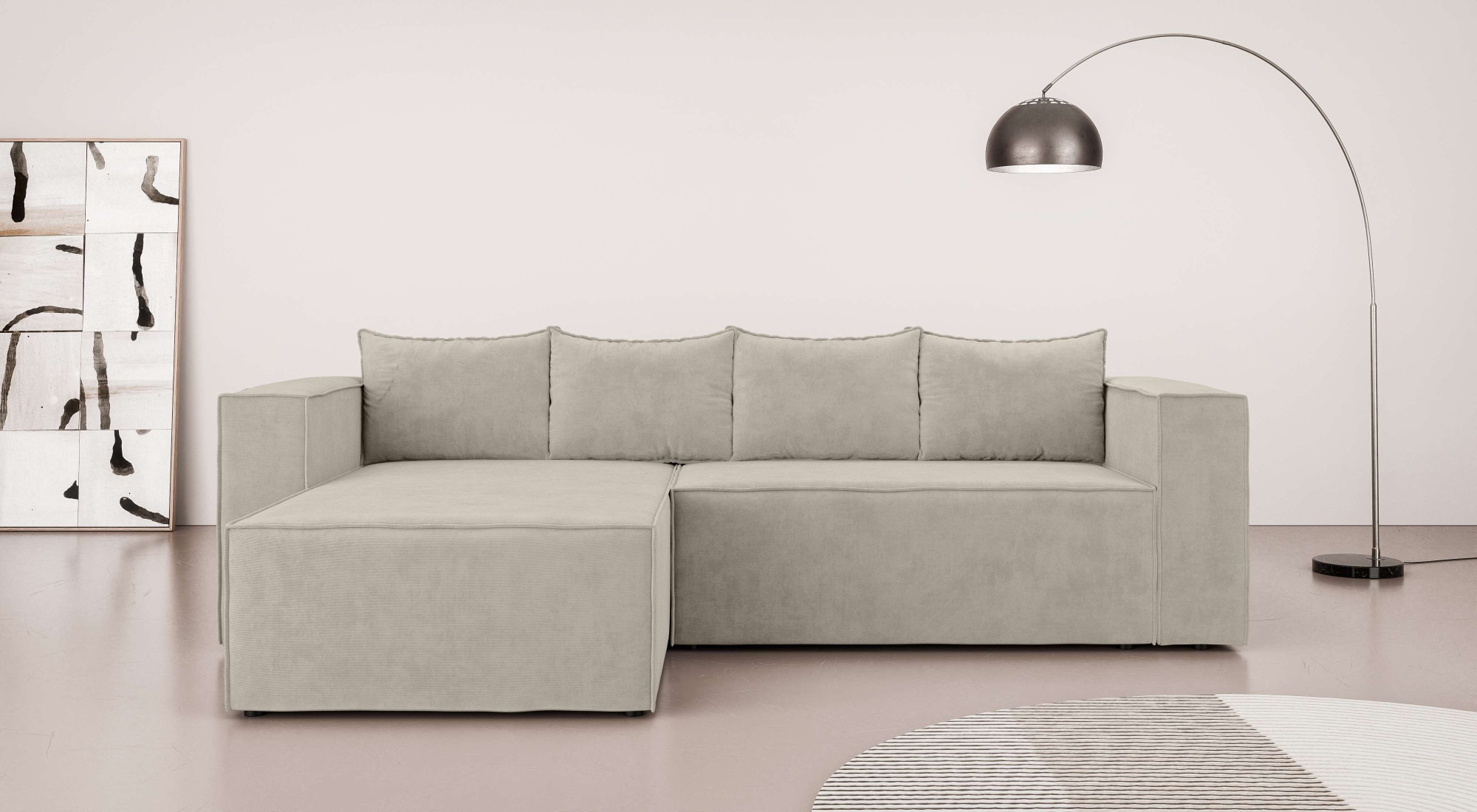 INOSIGN Ecksofa »LINCOLNVILLE mit Bettfunktion und Bettkasten, Maße B/H/T 2 günstig online kaufen