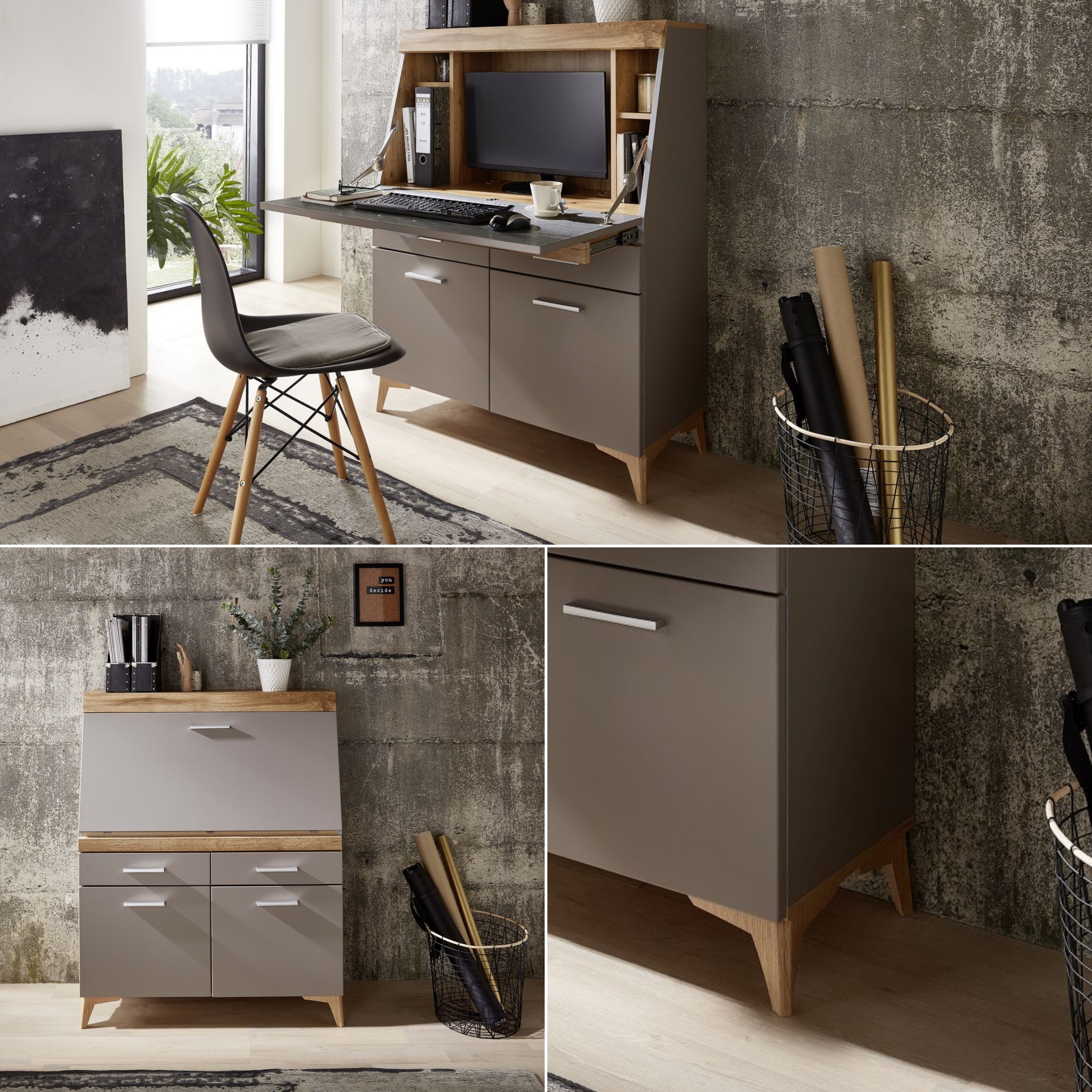 Innostyle Sekretär »SECRET«, Stauraumschrank, mit Monitor-/Laptopfach, Soft-Close, Breite 98 cm