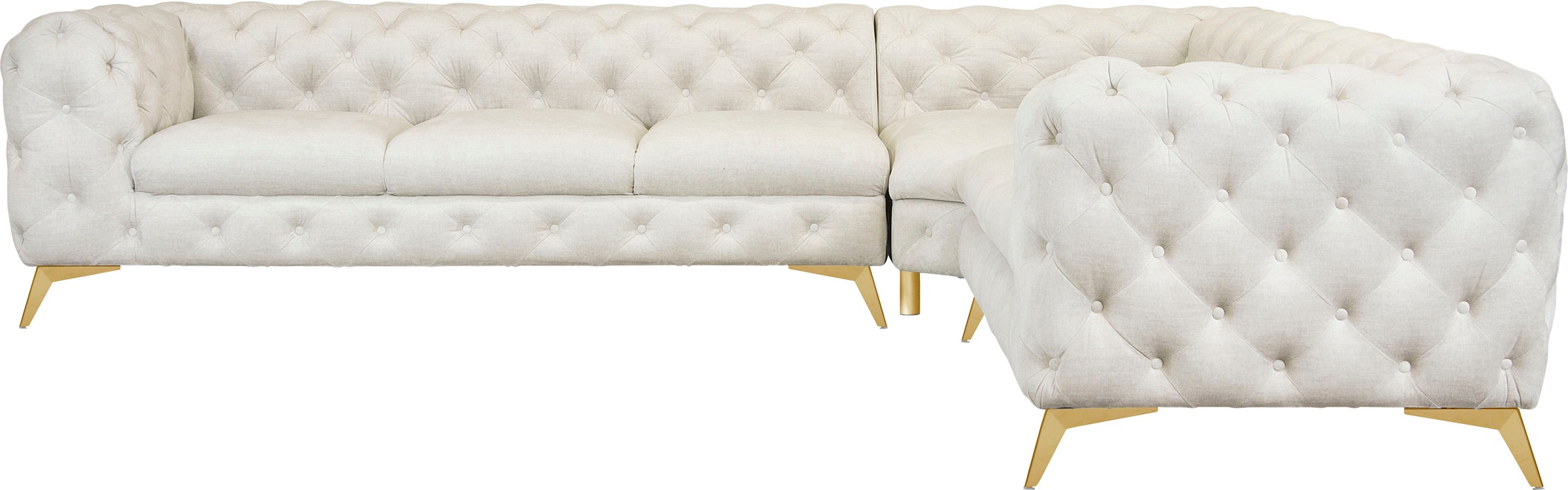 Home affaire Chesterfield-Sofa »Ecksofa GLYNIS L-Form mit Wellenunterfederu günstig online kaufen