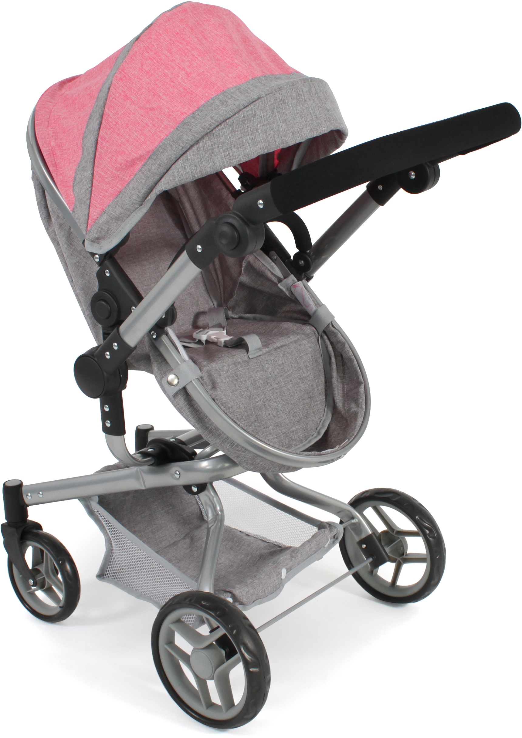 CHIC2000 Kombi-Puppenwagen »Yolo, Melange Pink«, mit schwenkbaren Vorderrädern