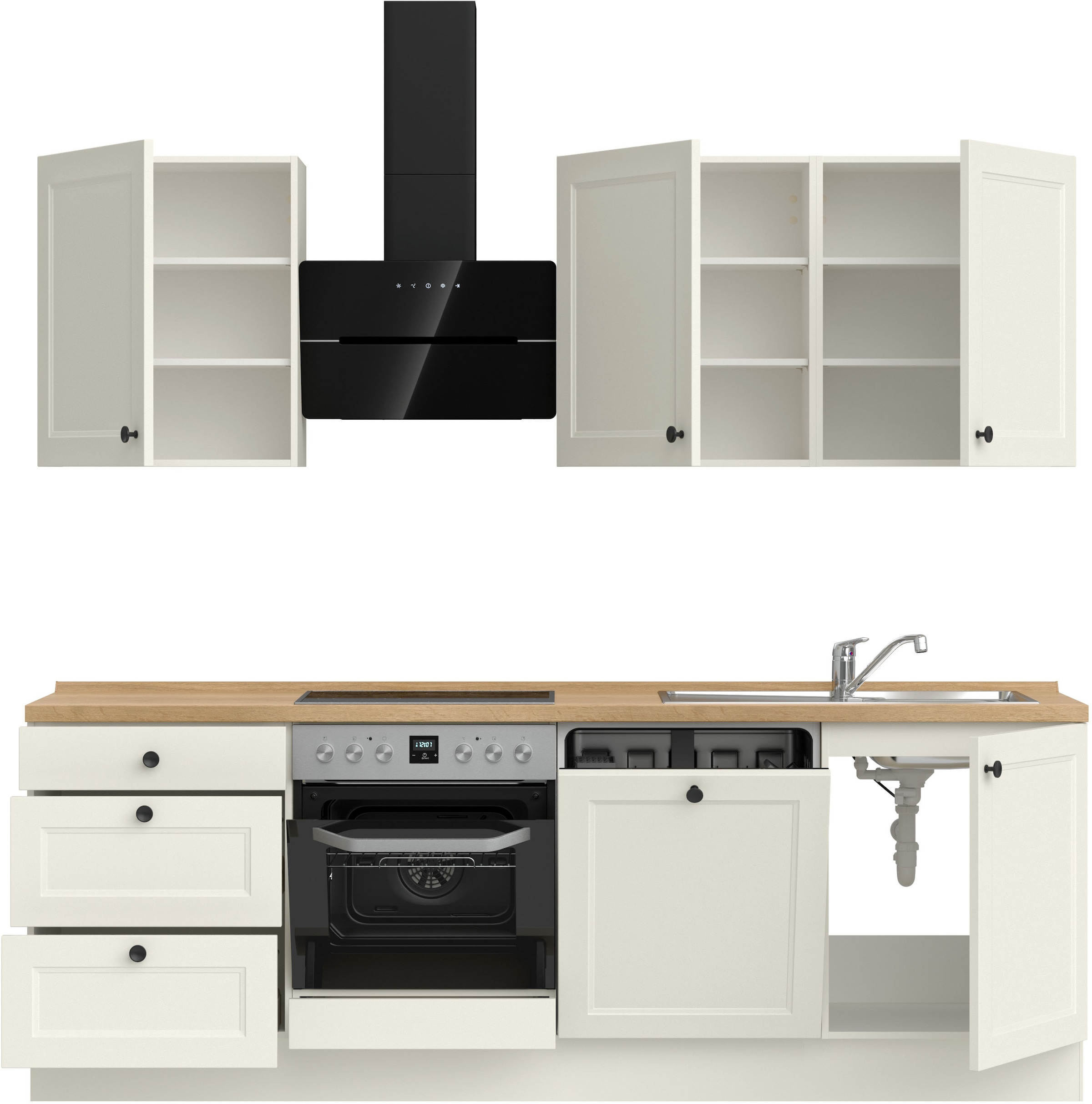 nobilia® Küchenzeile »"Cascada II"«, vormontiert, Breite 240 cm, Ausrichtung wählbar, wahlw. mit E-Geräten