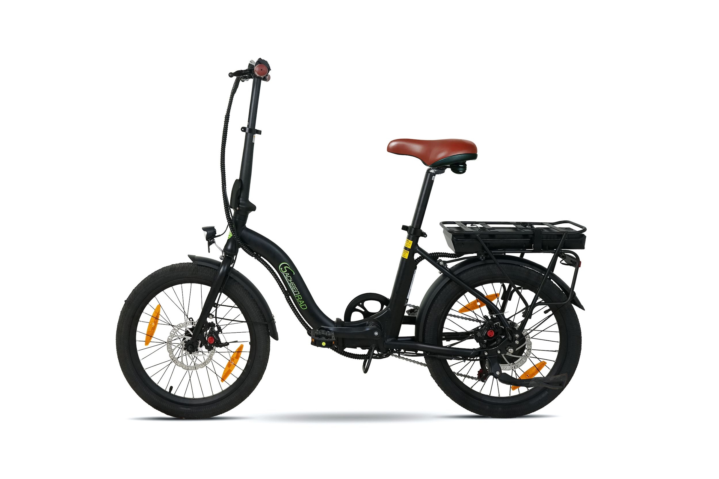 SachsenRad »Faltrad F2 Farmers mit Korb und Alarmanlage« 7 Gang Shimano Kettenschaltung Heckmotor 250 W