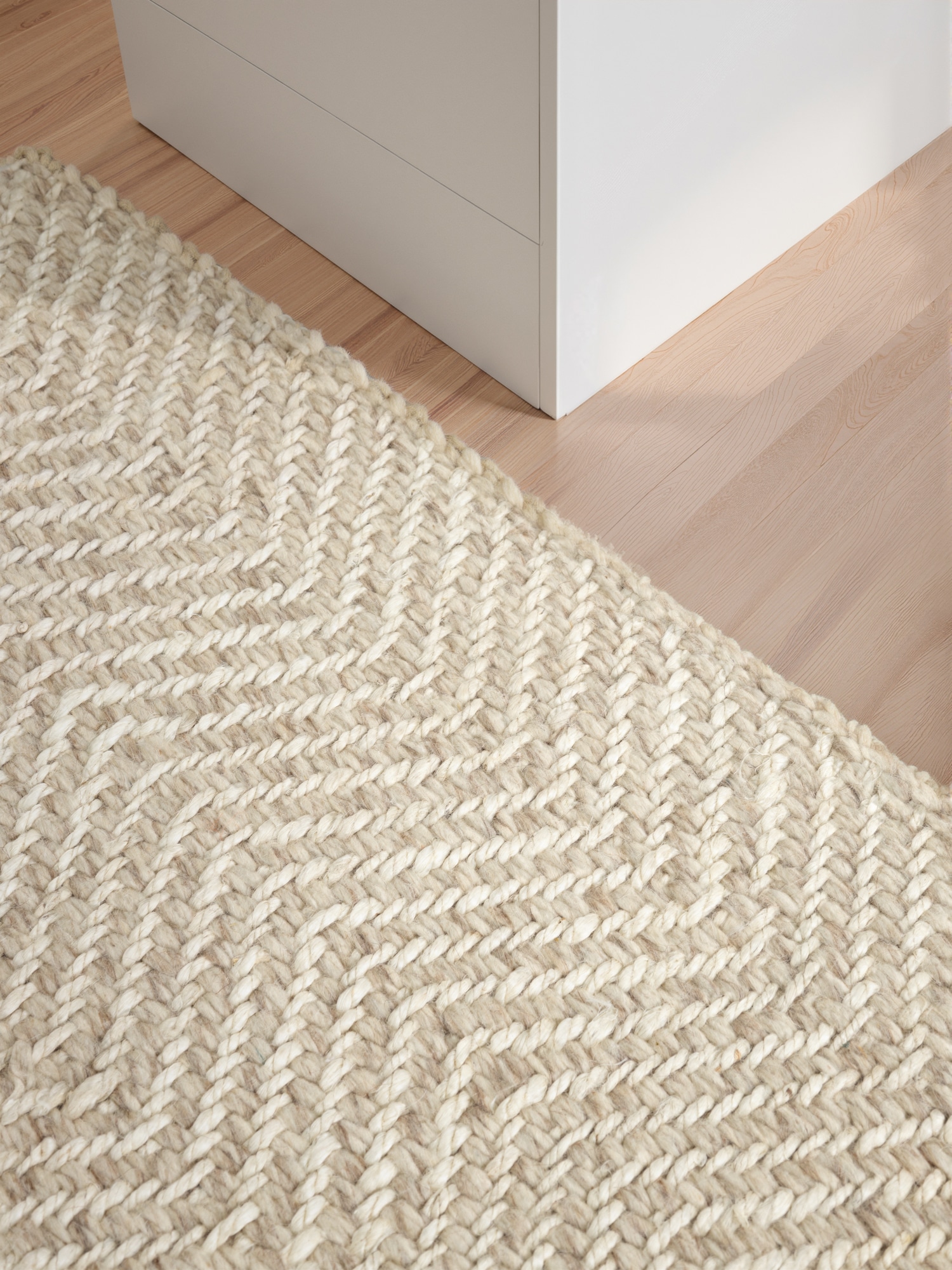 ELLE DECORATION Wollteppich »Majoli«, rechteckig, 10 mm Höhe, Herringbone, Wolle, Jute, Natur, Wohnzimmer, Schlafzimmer, Boho,Skandi