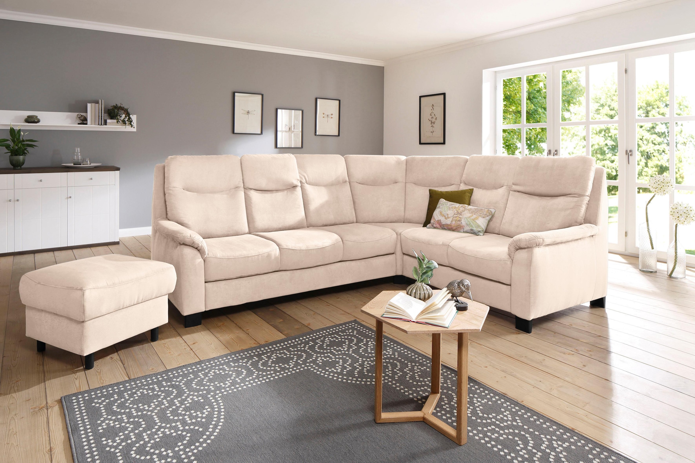 Home affaire Ecksofa »Boccaccio L-Form«, mit Federkern, incl. Kopfteilverst günstig online kaufen