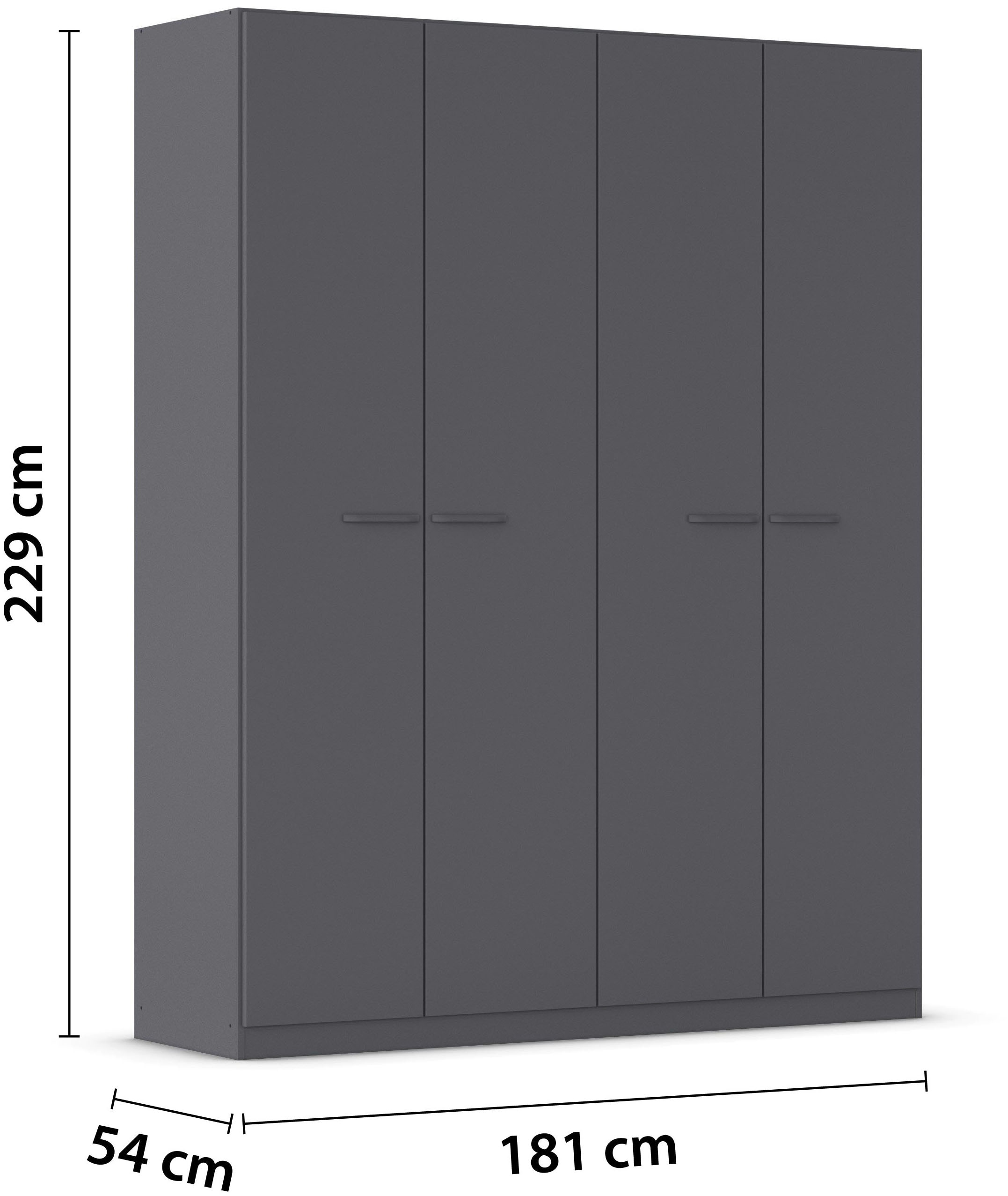 rauch Drehtürenschrank »Kleiderschrank Schrank Garderobe TOPSELLER OTELI inkl. Inneneinteilung«, (erhältlich in Breiten 91-360 cm, ab Breite 136cm inkl. Innenschubladen), mit zusätzlichen Einlegeböden, optional mit Spiegel MADE IN GERMANY