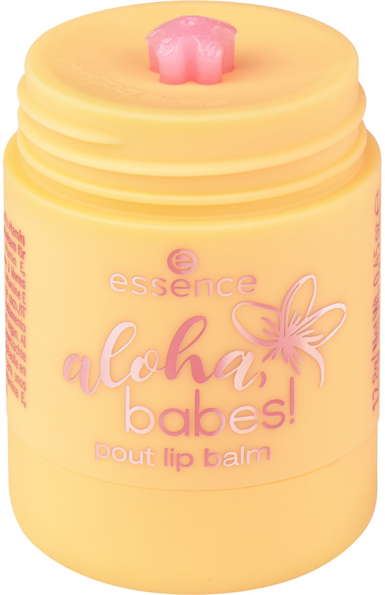 Essence Lippenbalsam »aloha, babes! pout lip balm«, (Set, 4 tlg.), Pflegend, zarter Kokosnussduft, perfekt für unterwegs, vegan.