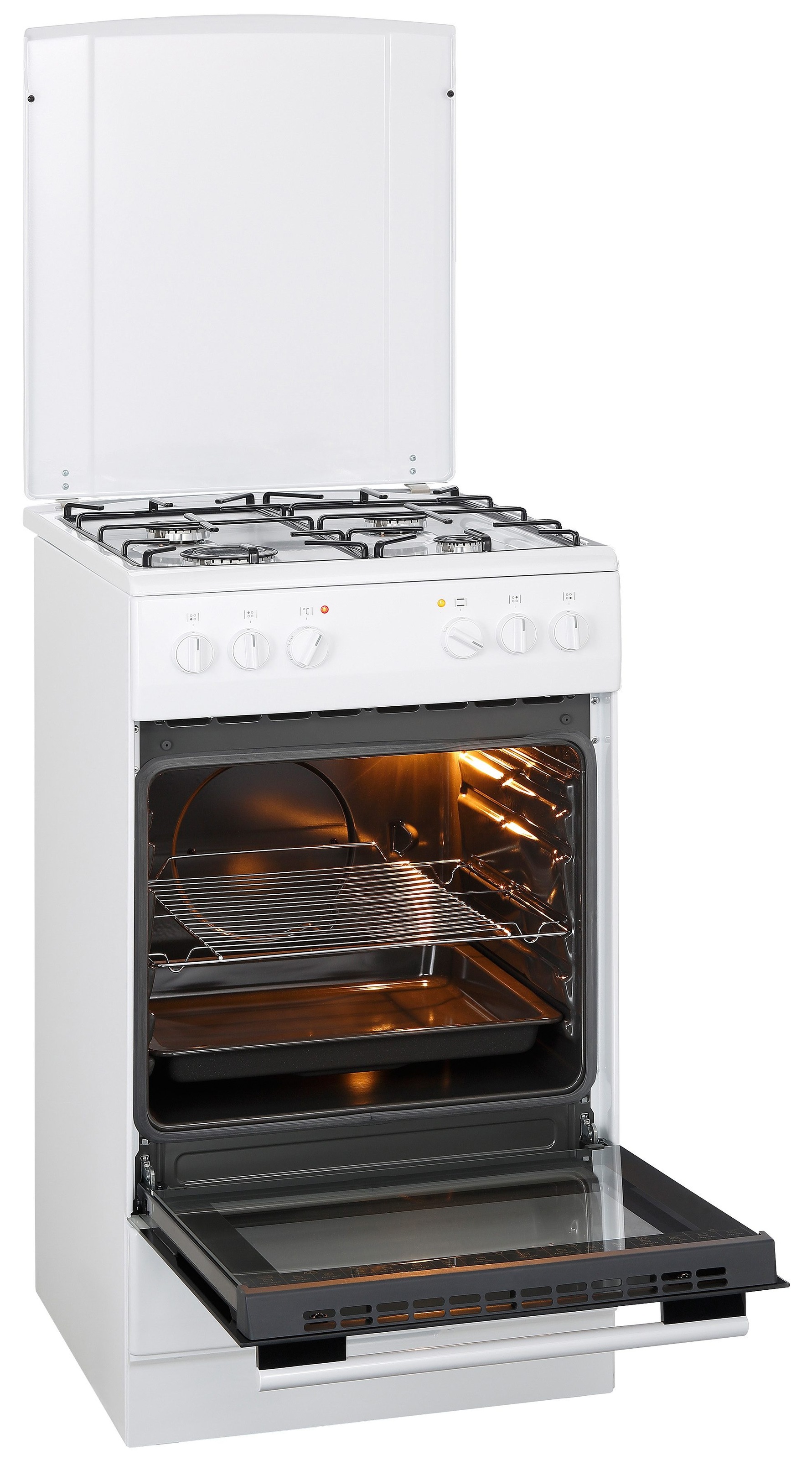 Amica Gas-Standherd »SHEG 11557 W«, mit Backauszug, Steam Clean, Einhand-Funkenzündung