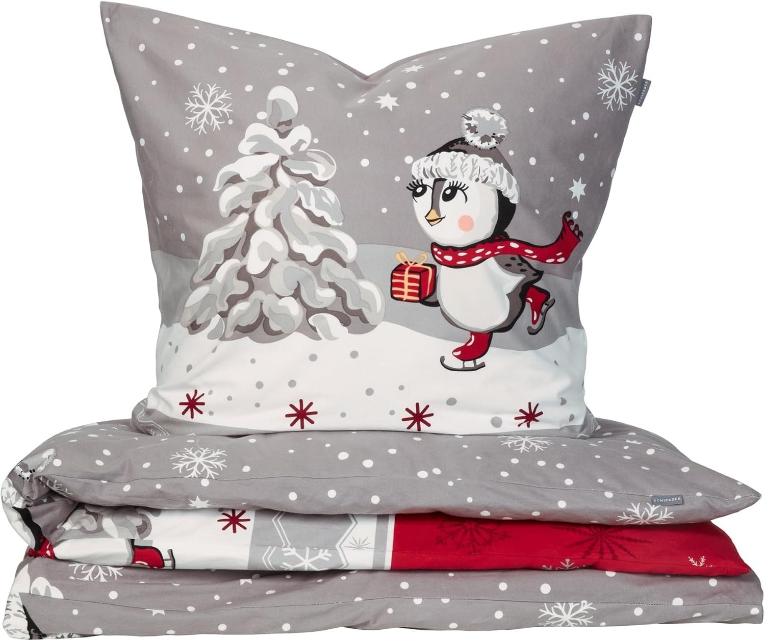 Schiesser Bettwäsche »Telso aus weicher Baumwolle mit süßen Pinguinen« 2 St günstig online kaufen