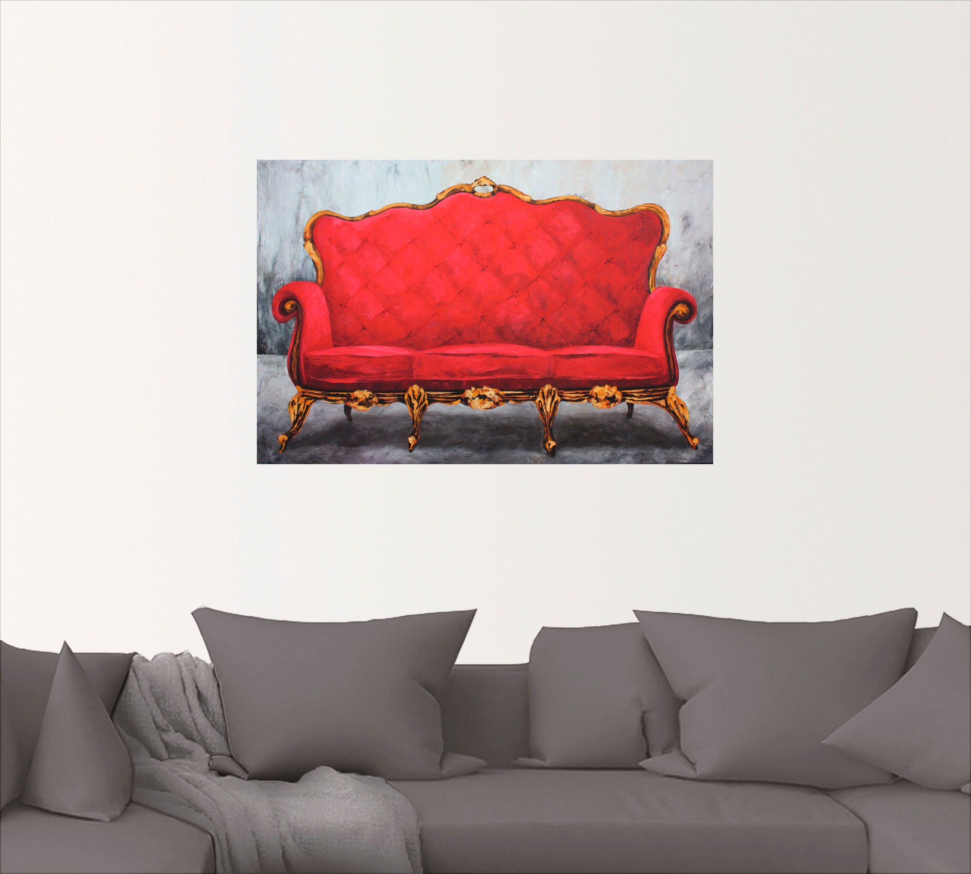 Artland Wandfolie »Rotes Sofa«, Innenarchitektur, (1 St.), selbstklebend
