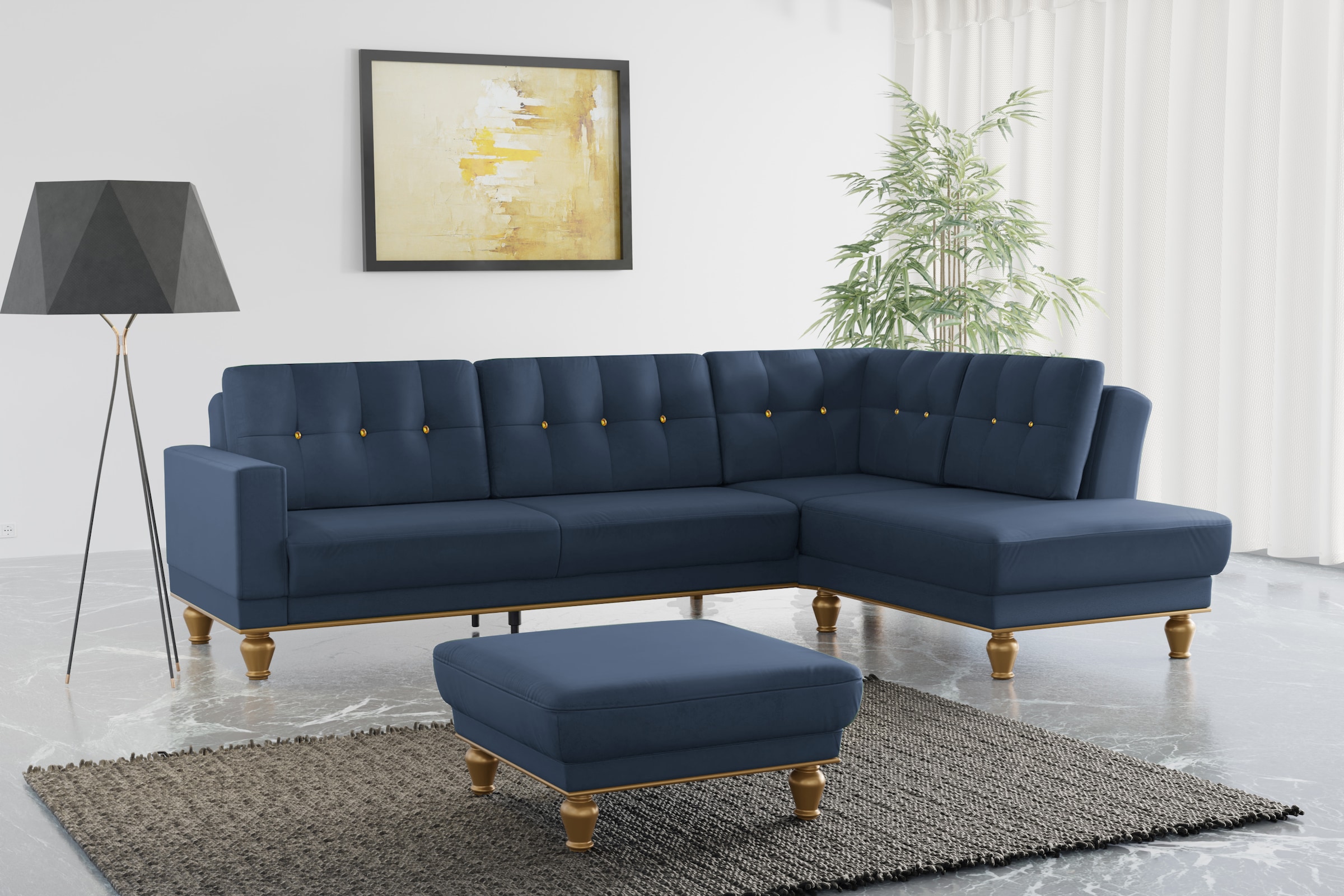 sit&more Ecksofa »Orient 5 L-Form« mit Strass-Stein, wahlweise mit Bettfunk günstig online kaufen