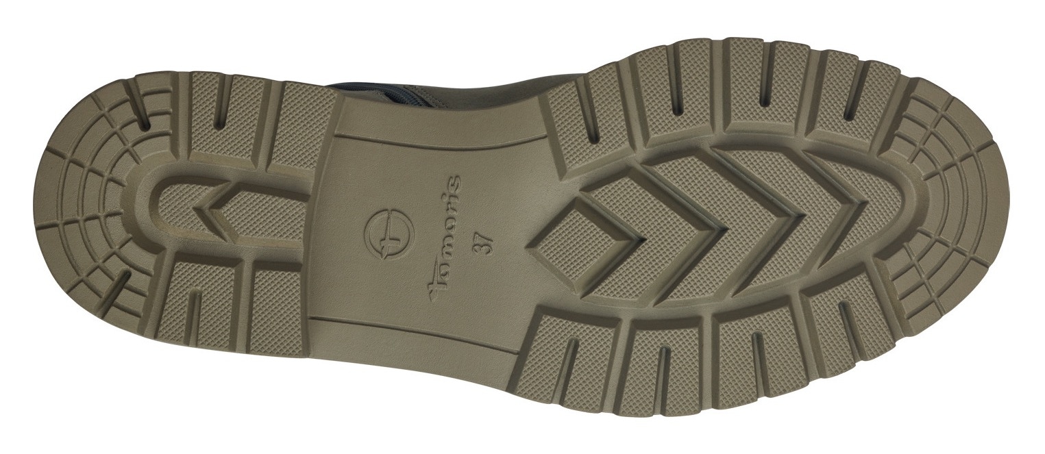 Tamaris Chelseaboots, Blockabsatz, Combat-Boots, Stiefelette mit Stretcheinsatz