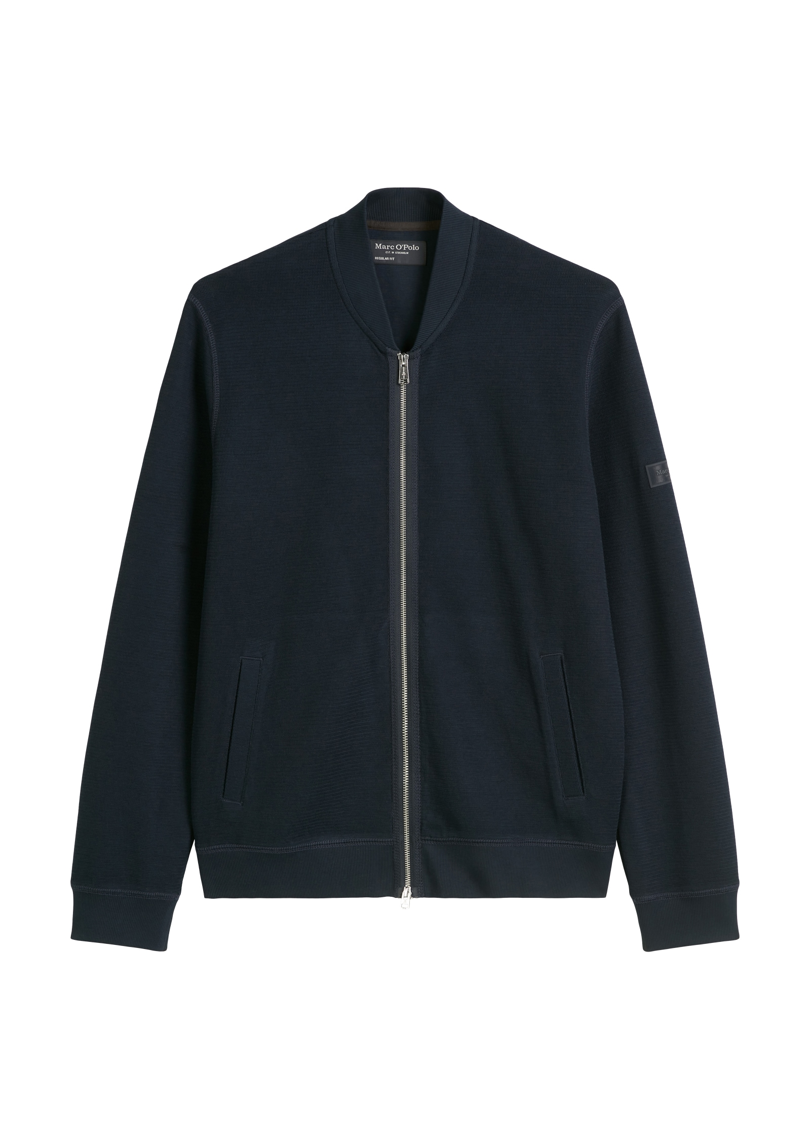 Marc O'Polo Sweatjacke, mit Struktur, Stehkragen, regular fit, 2-Wege-Reißverschluss
