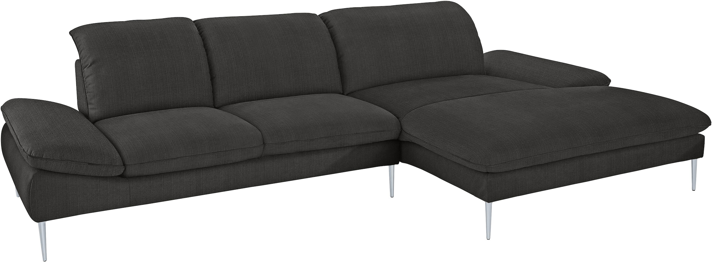 W.SCHILLIG Ecksofa »enjoy&MORE, Designsofa, bequem, zeitlos und elegant, L-Form« mit Sitztiefenverstellung, Füße silber matt, Breite 340 cm