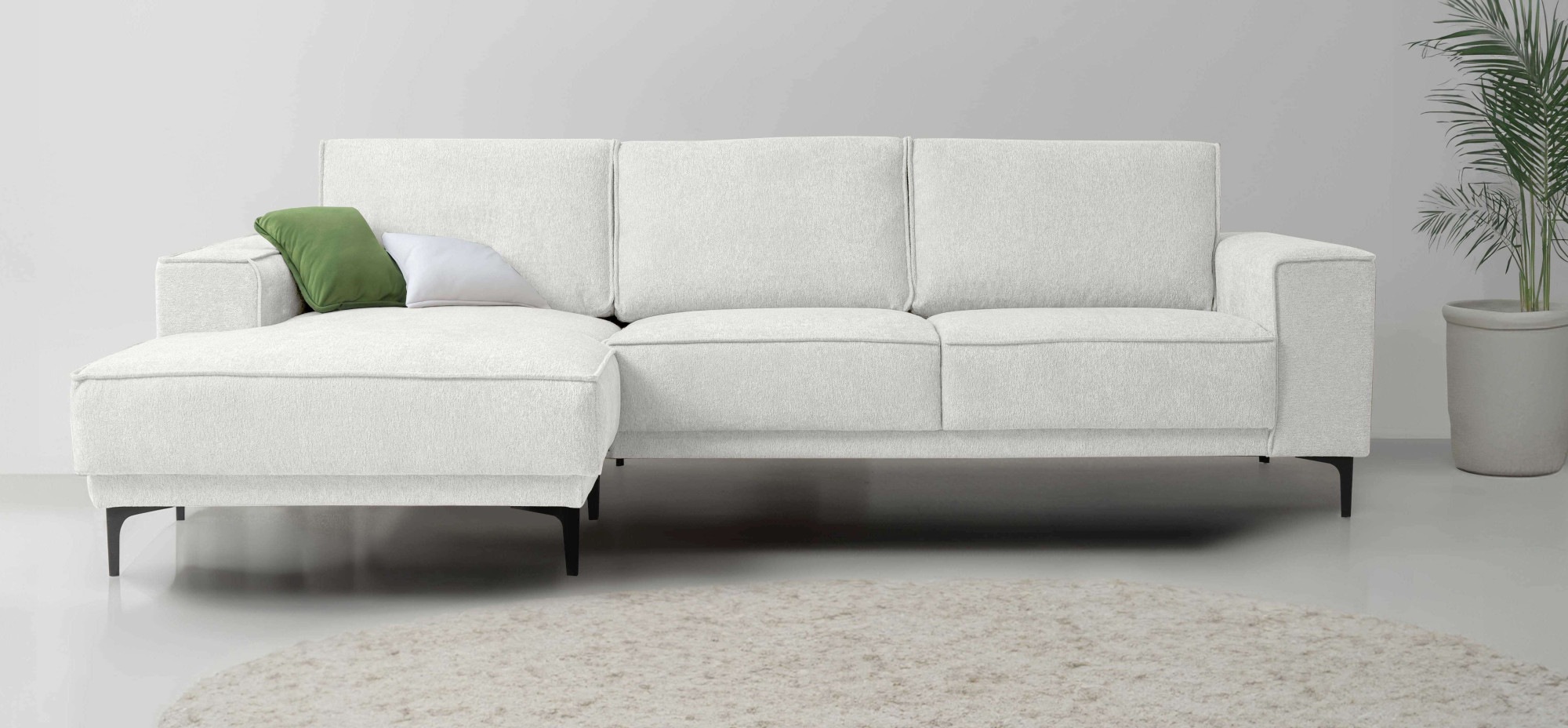 Places of Style Ecksofa »Polsterecke Oland, Struktur, Flachgewebe, Luxus-Mi günstig online kaufen