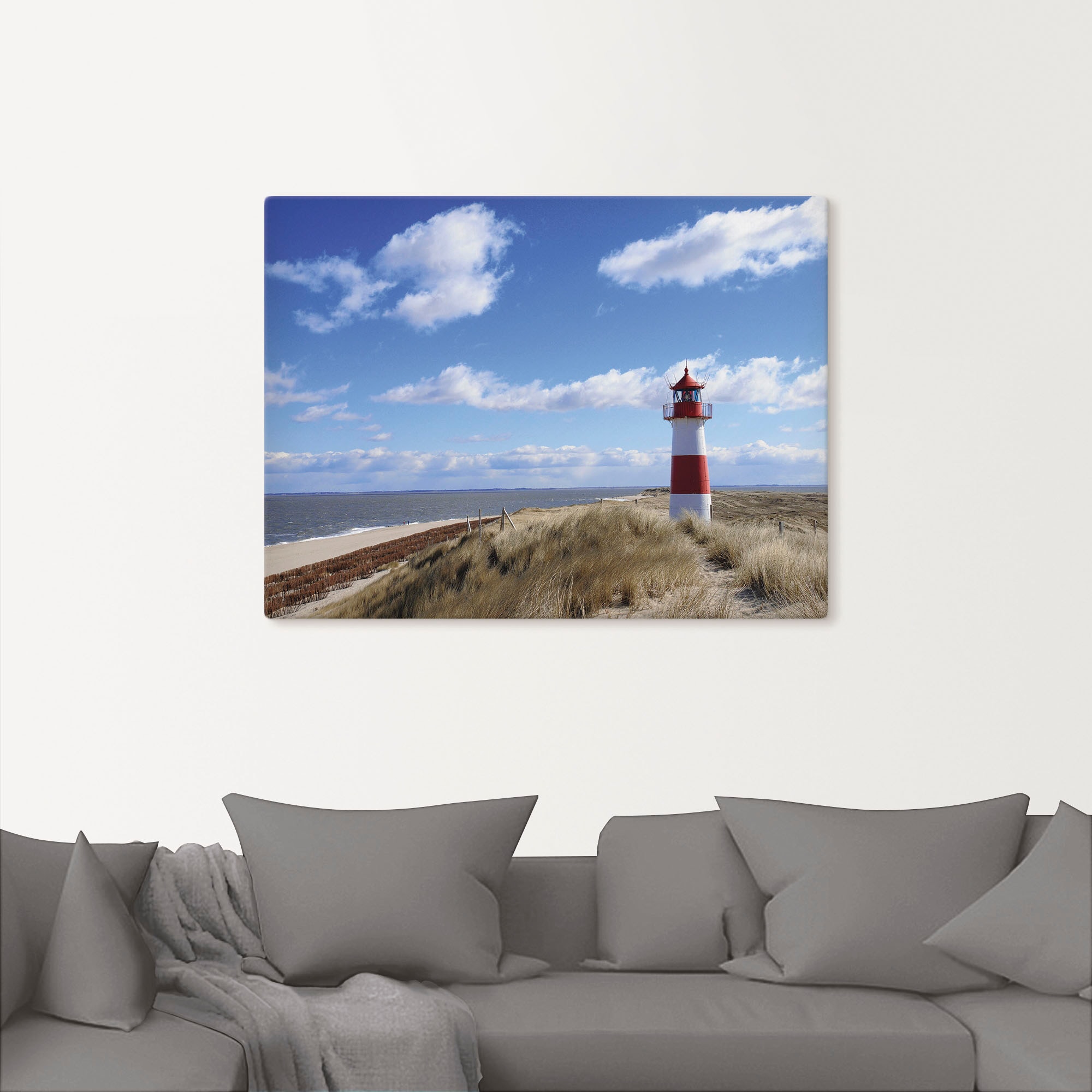 Artland Leinwandbild »Leuchtturm Sylt«, Gebäude, (1 St.), auf Keilrahmen gespannt