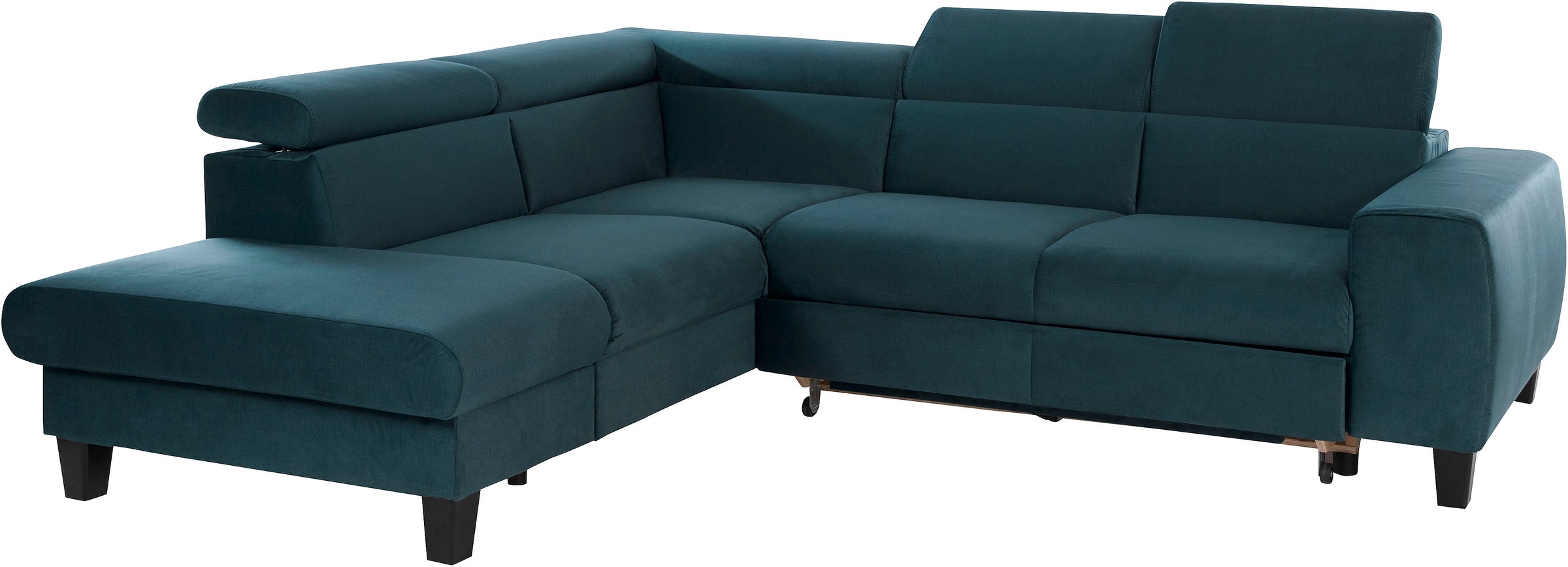 COTTA Ecksofa »Morven L-Form mit Kopfteilverstellung«, wahlweise mit Bettfunktion, Bettkasten & Wireless-Charger