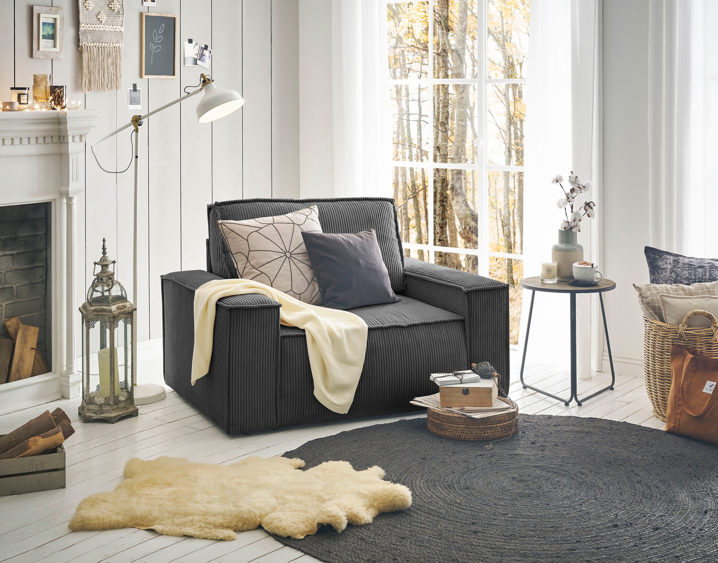 Home affaire Sessel »SHERWOOD, Love-Seat in 3 Stoffarten verfügbar« passend günstig online kaufen