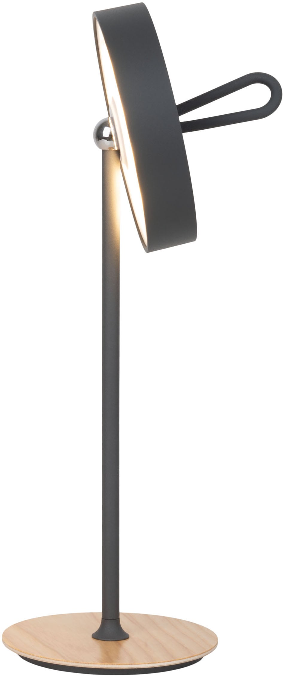 my home LED Tischleuchte »Charmont mit Holzfuß, abnehmbares Kopfteil als Hängeleuchte verwendbar« LED-Modul 1 Stk. Warmweiß aufladbar, inkl Akku + USB Kabel, Kopfteil magnetisch, abnehmbar, Holz