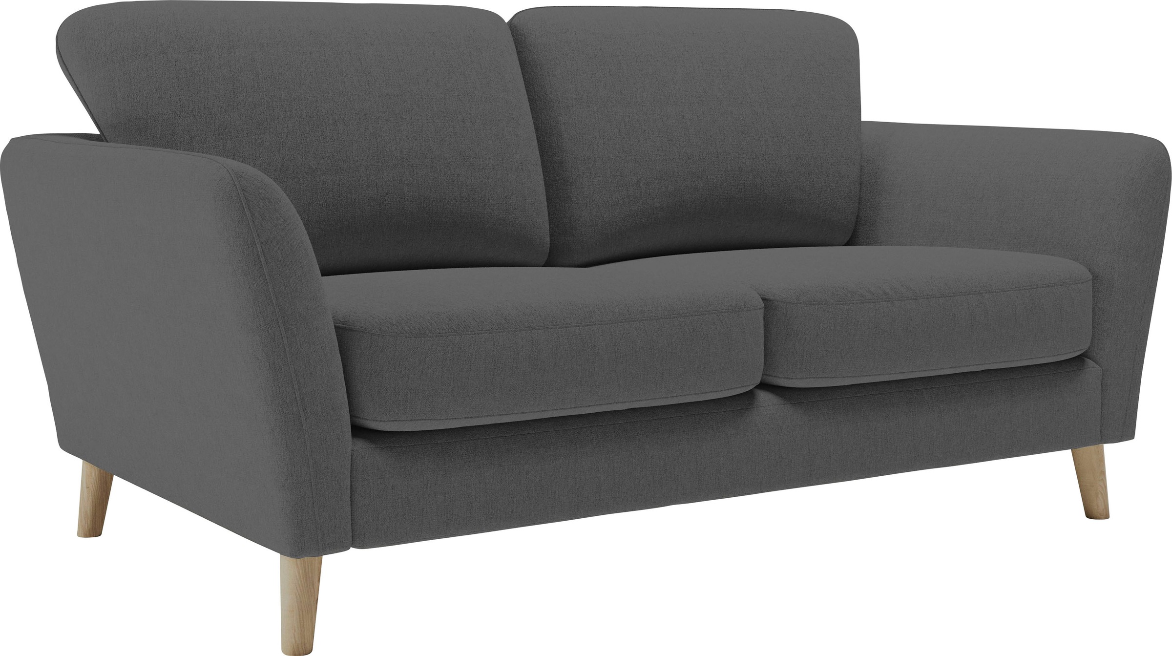 Home affaire 2-Sitzer »MARSEILLE Kompaktsofa 170 cm, Cord, Flachgewebe, Struktur, Webstoff«, Massivholzbeine Eiche, Landhausstil, Wellenunterfederung