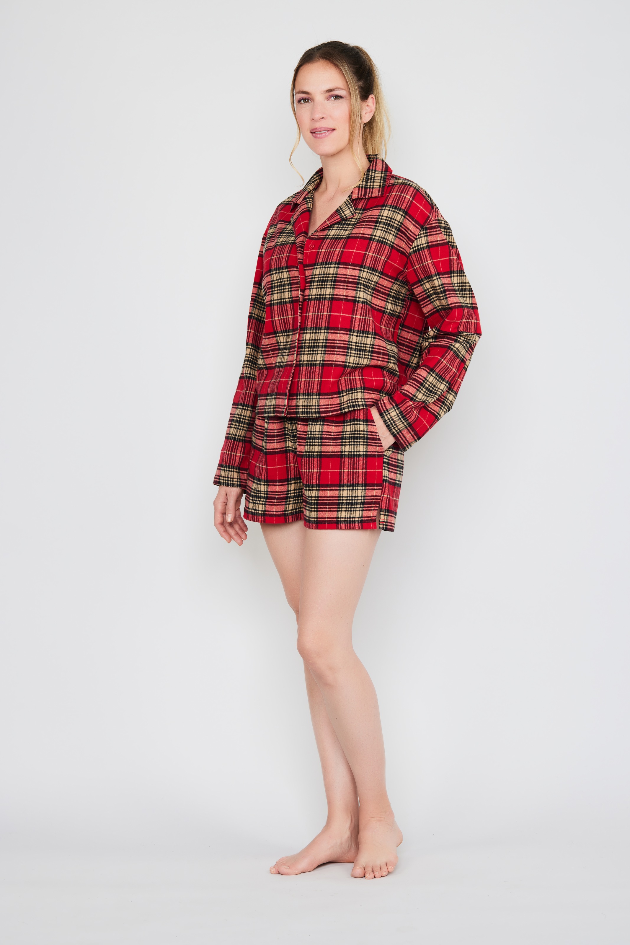 JOOP! Jeans Shorts »After Dark (JOOP! Jeans)«, Fleece-Qualität, Karo-Design, seitliche Taschen und Schlitze