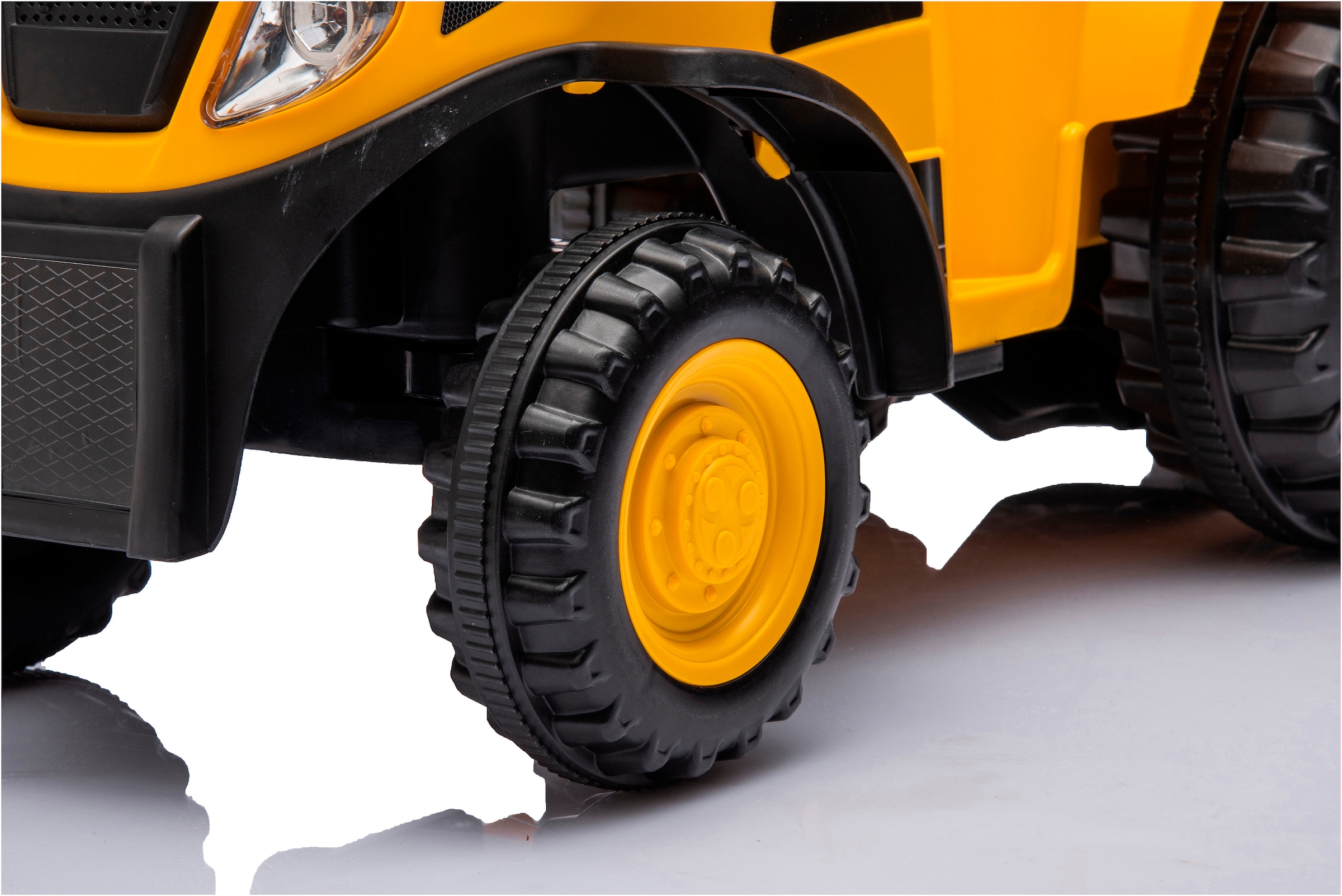 Jamara Rutscher »Caterpillar Traktor mit Anhänger 2in1, gelb«, mit Licht- und Soundeffekten sowie Hupe