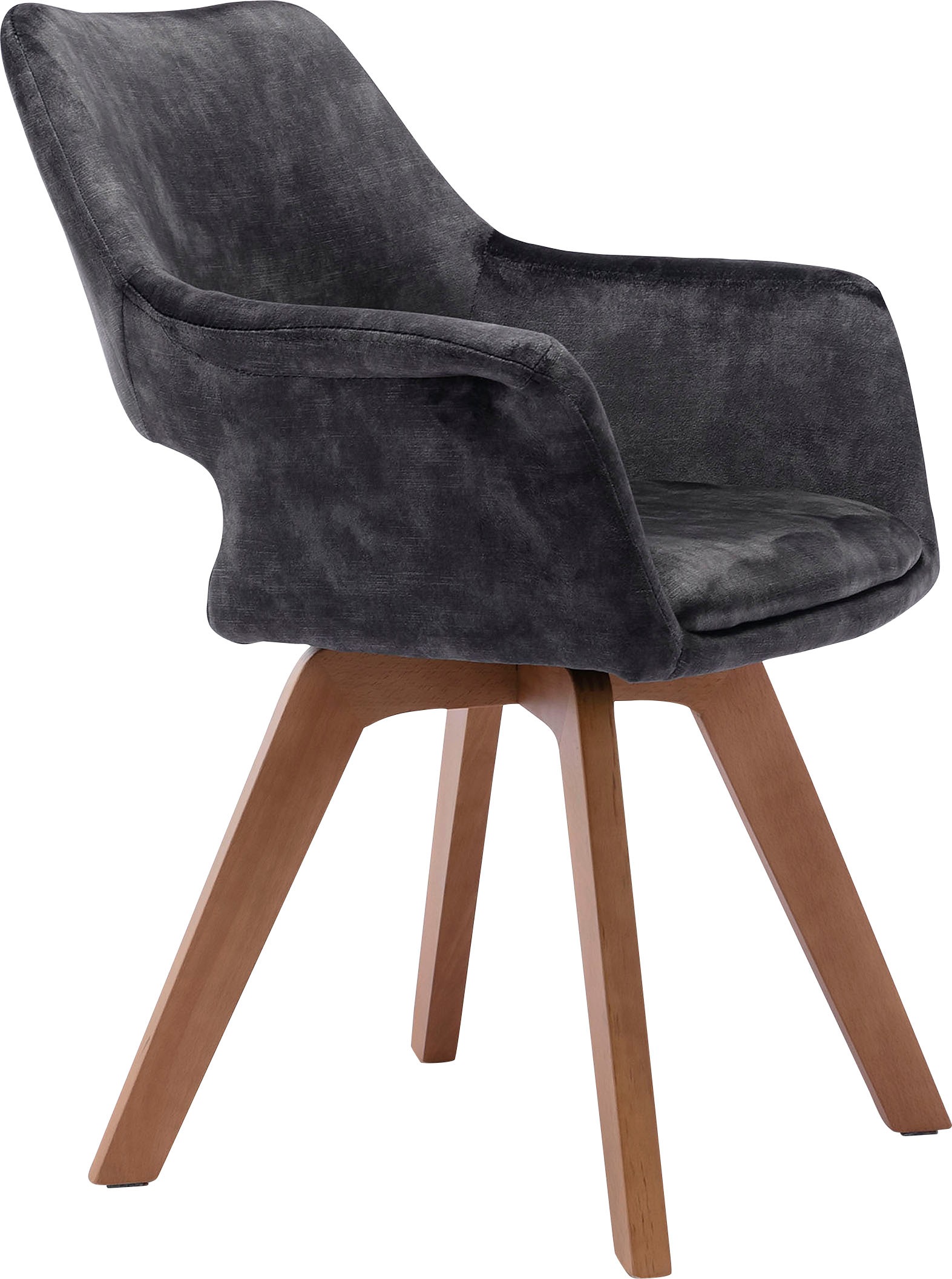 byLIVING Esszimmerstuhl »Klara«, (Set), 2 St., Samtstoff Velvet, 2er-Set, gepolstert mit hochwertigem Vintage-Samt, 360 Grad drehbar