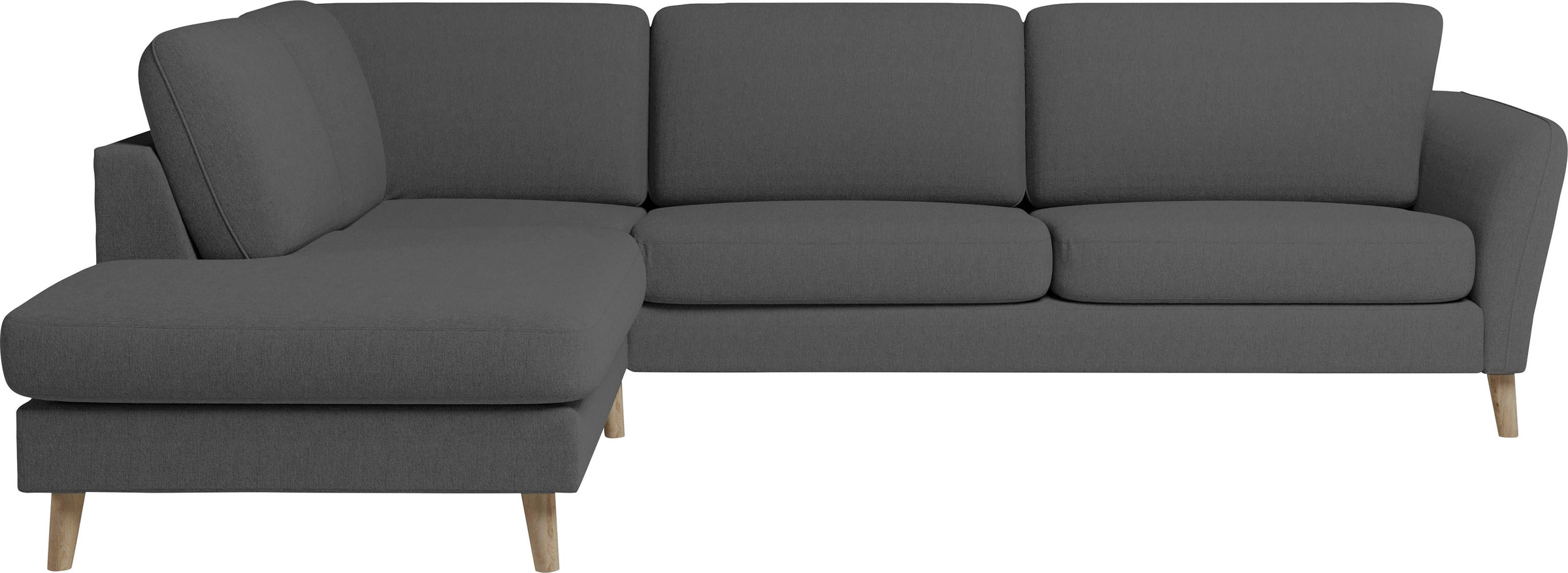 Home affaire Ecksofa »MARSEILLE 278/202 cm, L-Form, Ottom. rechts/links«, Massivholzbeine aus Eiche, in verschieden Bezügen und Farbvarianten