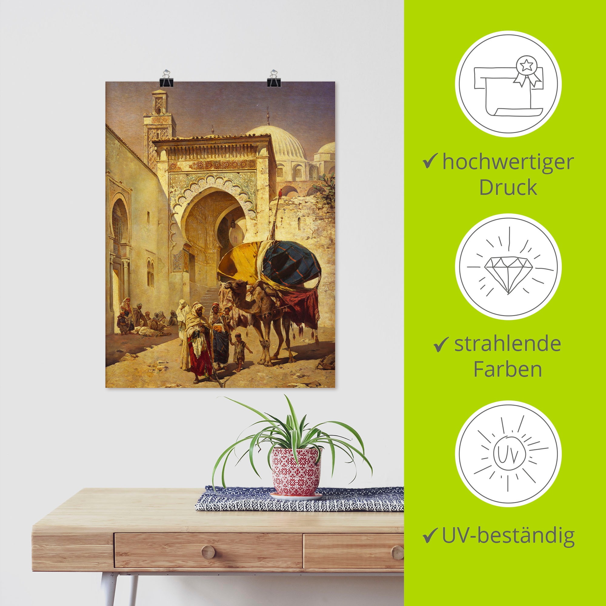 Artland Wandbild »Eine arabische Straßenszene.«, Gebäude, (1 St.), als Leinwandbild, Poster, Wandaufkleber in verschied. Größen