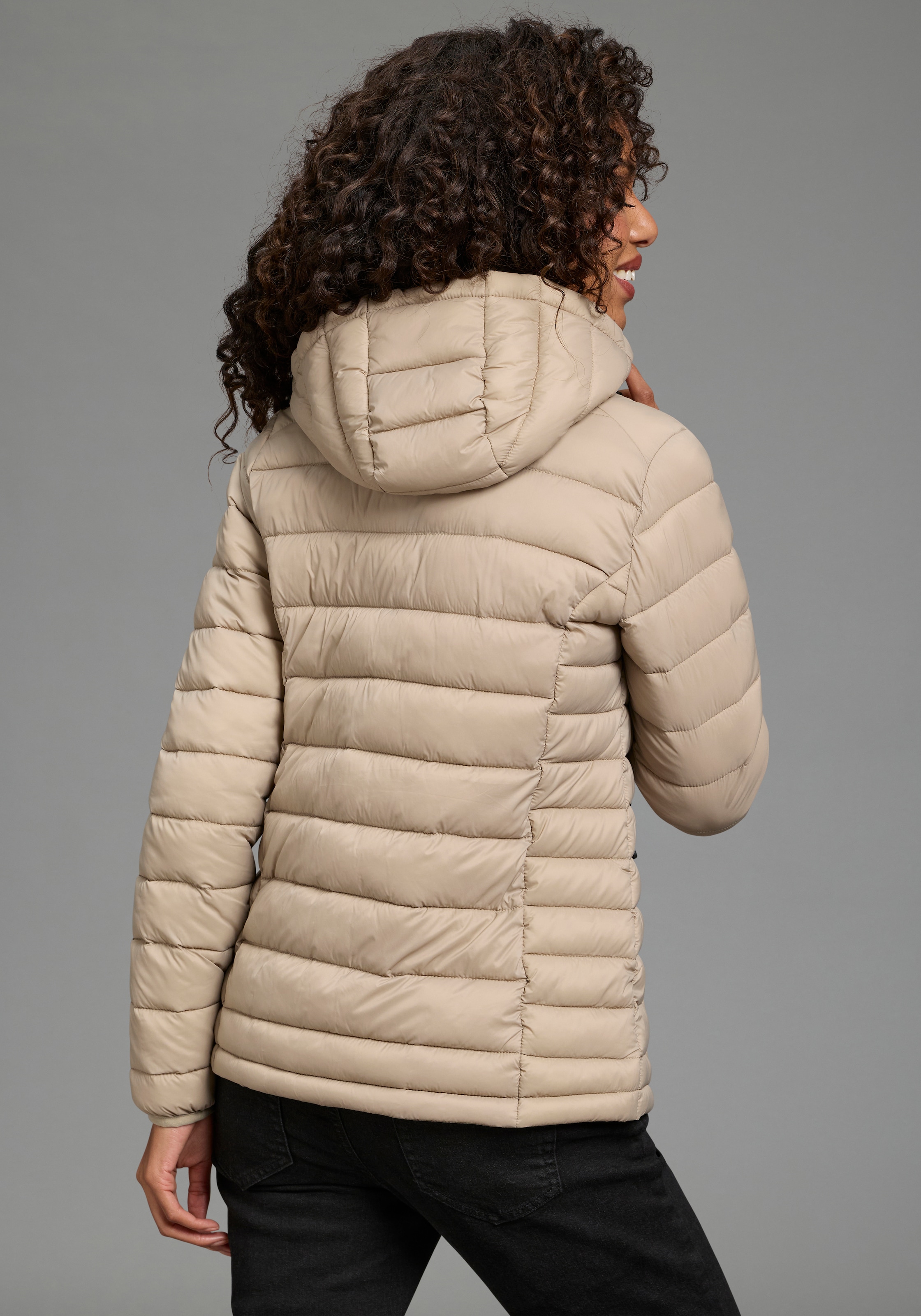 Polarino Steppjacke mit Kapuze Übergangsjacke für kühle Tage,  aus leichtem Webmaterial
